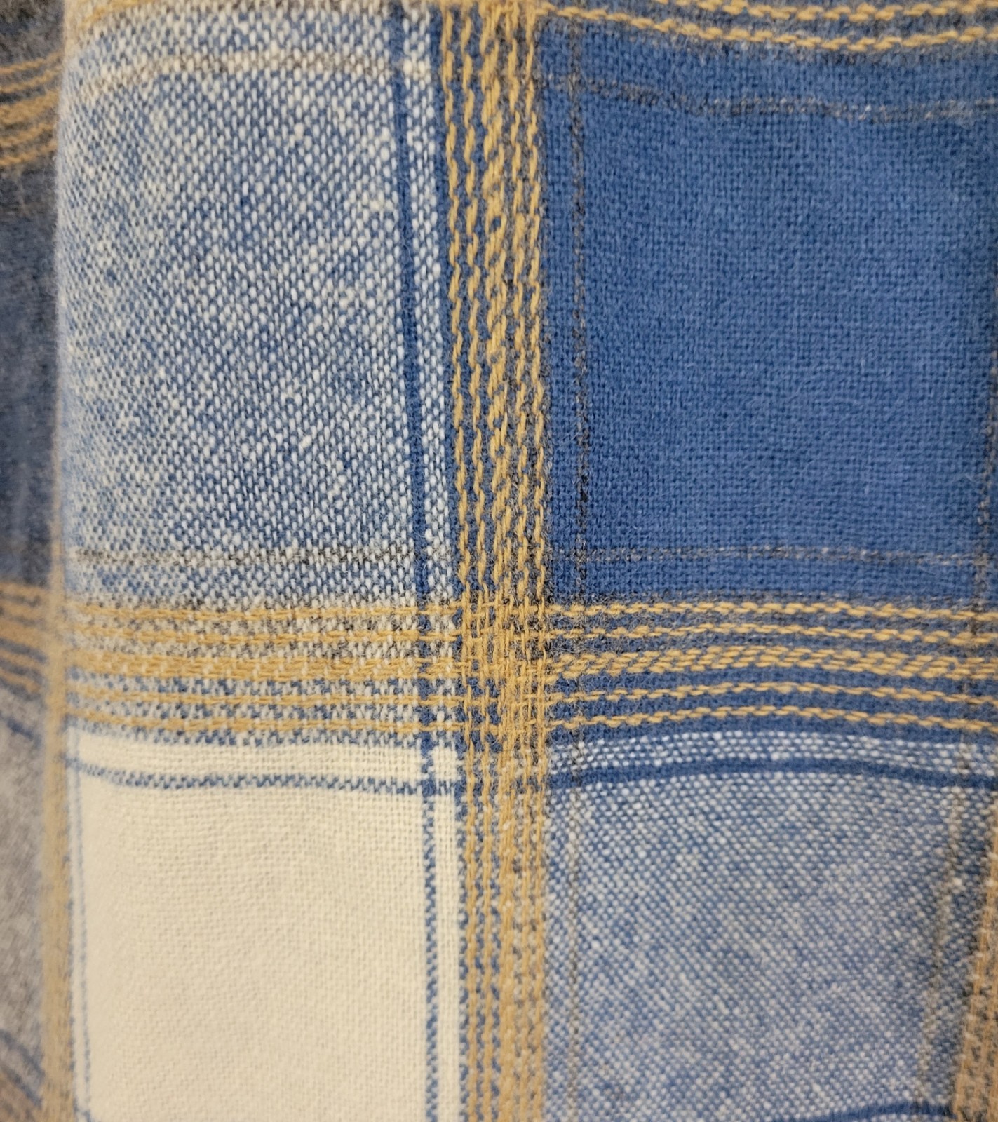 Vintage Blue/Cream/Tan Plaid Wool Skirt w Matching Belt Size XS? 26″ Waist