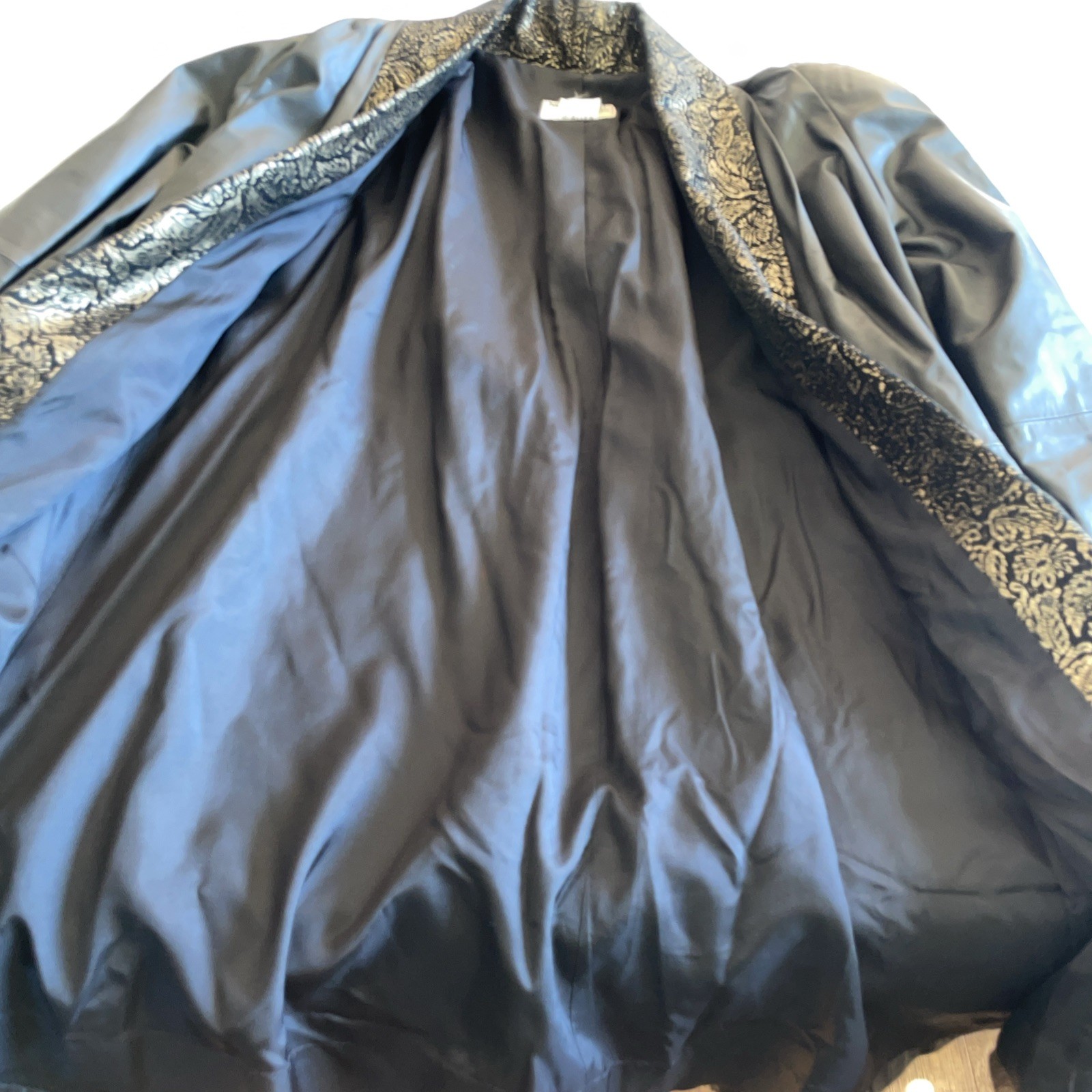 Vintage Northside Leather Coat Woman’s M Black Swing Long Line Open Front