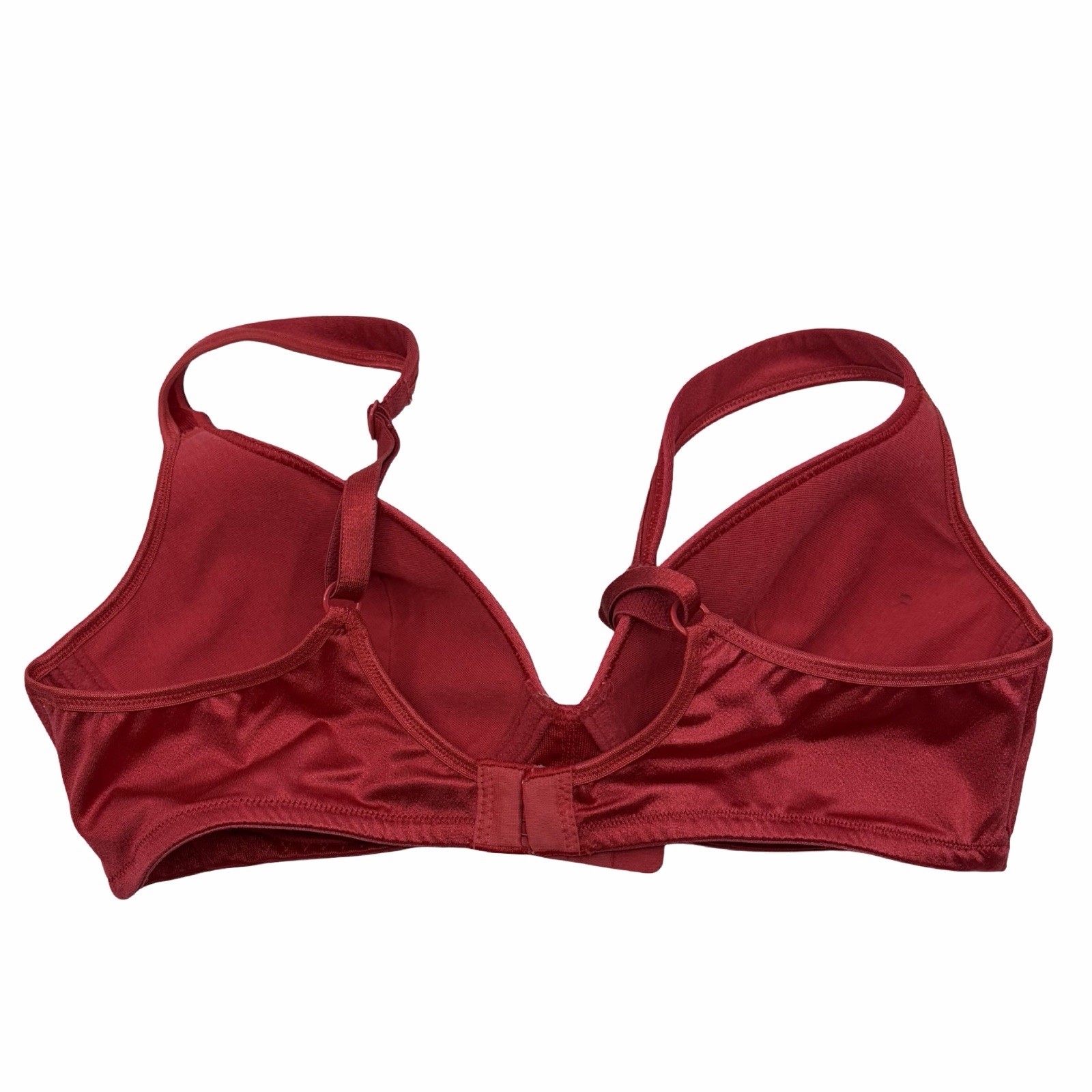 Victoria’s Secret Satin Wire Free Bra Red Burgundy 34B Vintage Y2K Pink Label