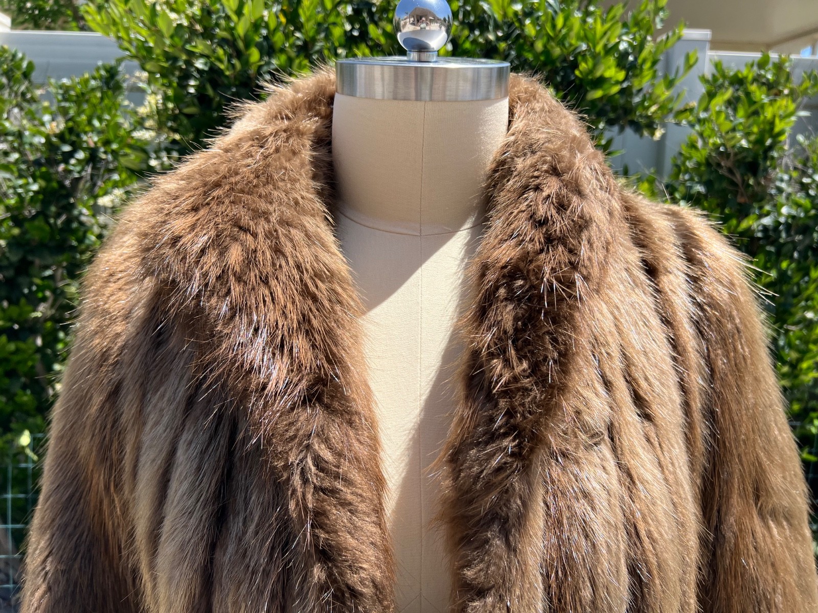 Geniune Beaver Fur Coat M/L Full Length Brown Thick & Luxurious Very Warm