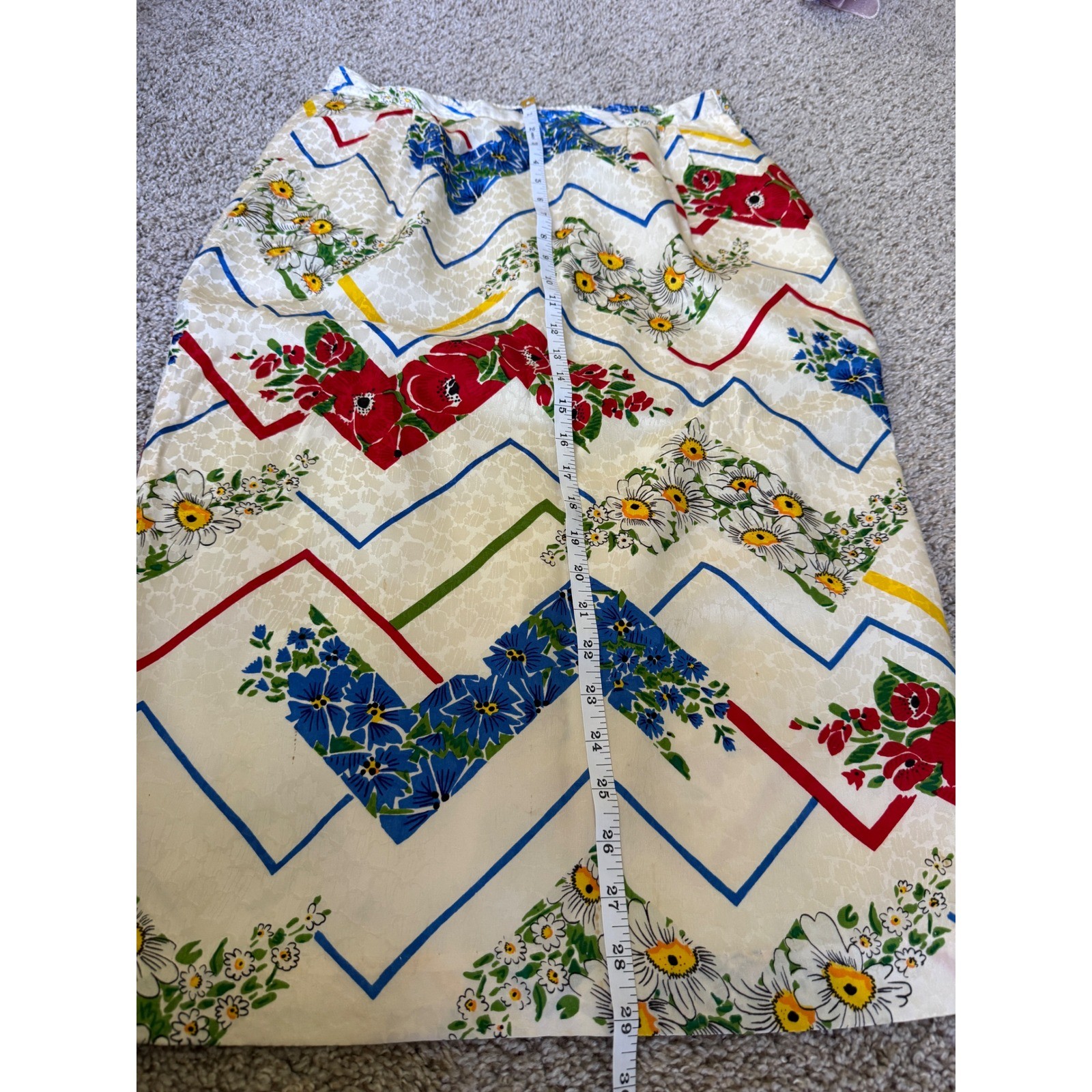 Vintage 3pc Silk Skirt Sweater Scarf Set Floral Whimsical 80s Grandmacore