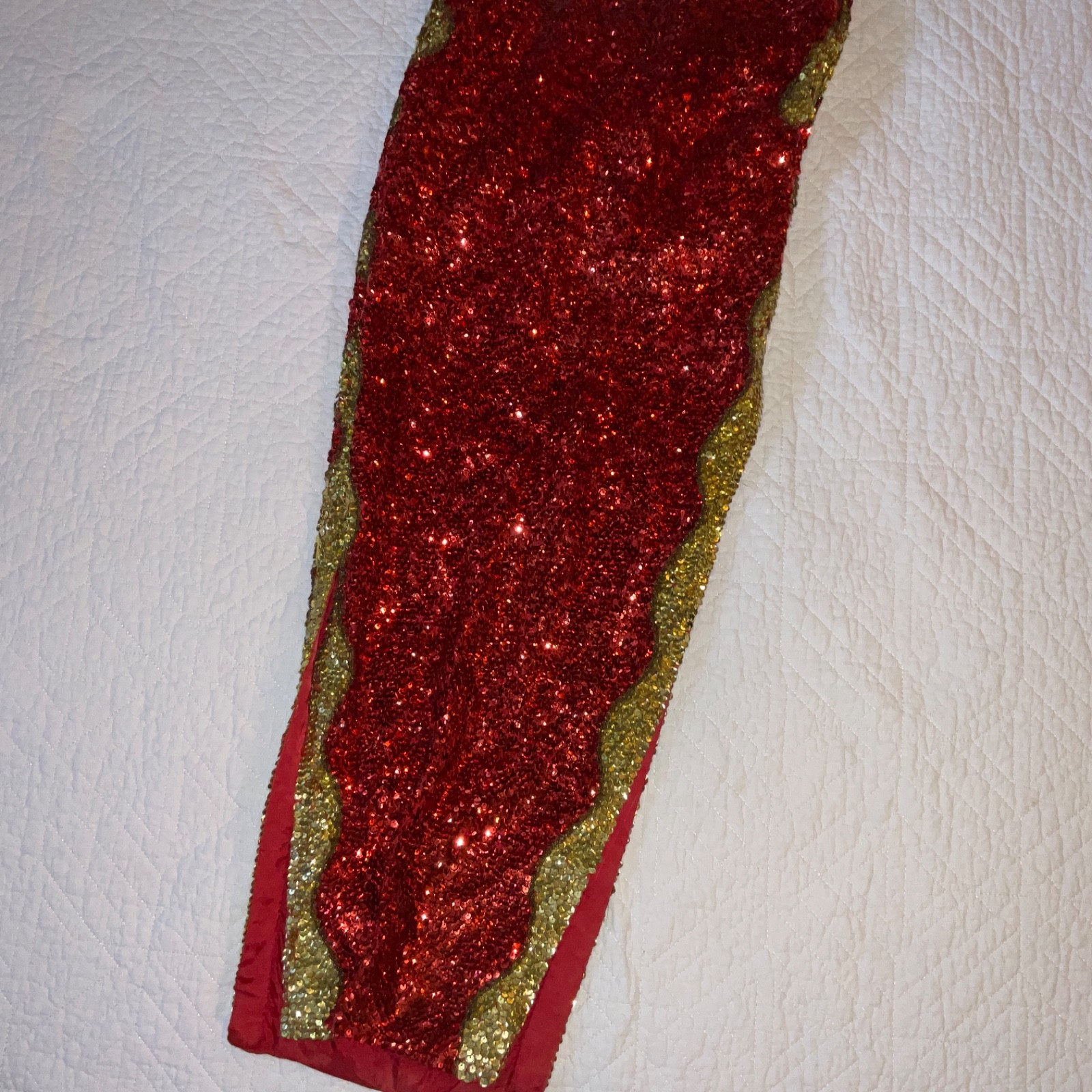 Vintage 50s red sequin dress Womens size XS Chinese cheongsam Qipao movie star