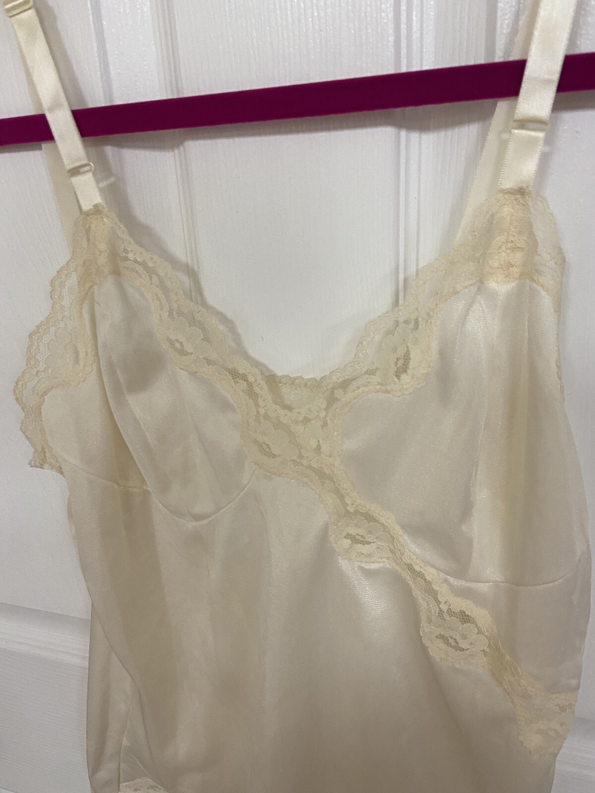 Movie Star Lace Trim Nylon Camisole Vintage Cami Size M Made In USA