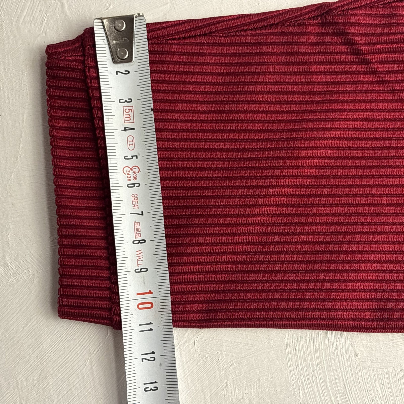 Candy Jay Burgundy Ribbed Leggings 80s-90s / Glossy Retro Activewear / Size S