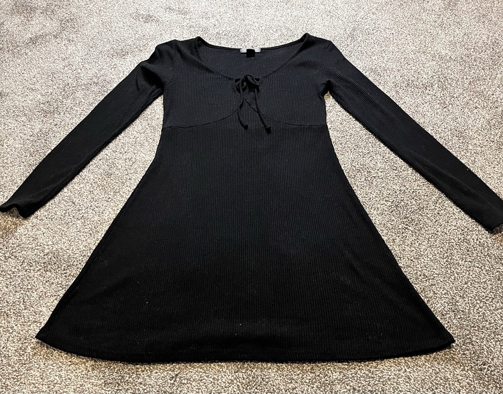 Billabong Y2K Skater Dress Long Sleeve Black Size Large Women’s Grunge Punk Goth