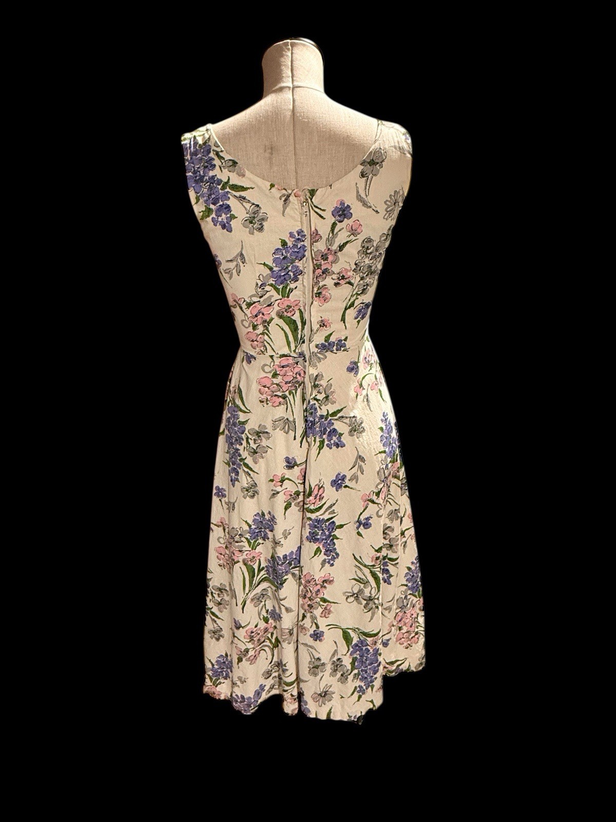 1950- Fit & Flare Floral Party Dress with Glitter Accents – Garden Tea Length