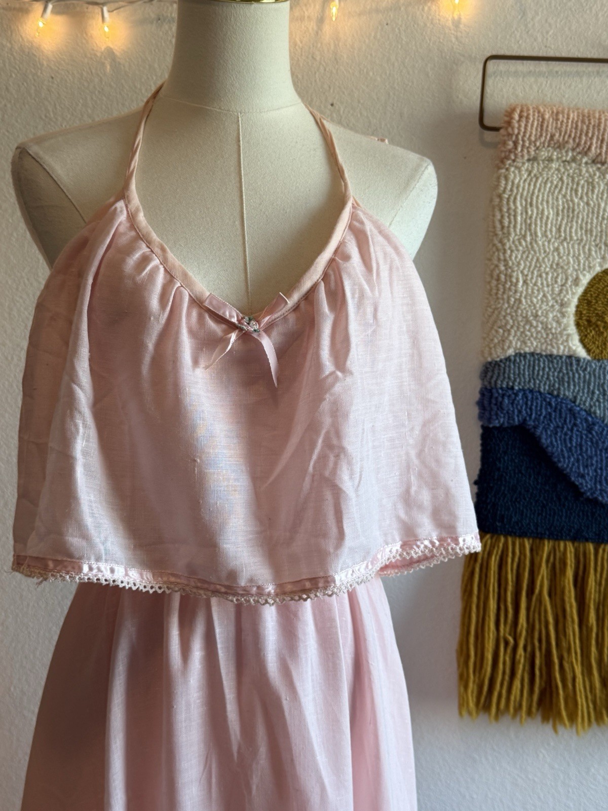 Trivia By Charm Of Hollywood Vintage Rare Pink Dress Gown Size S Maxi Ruffles