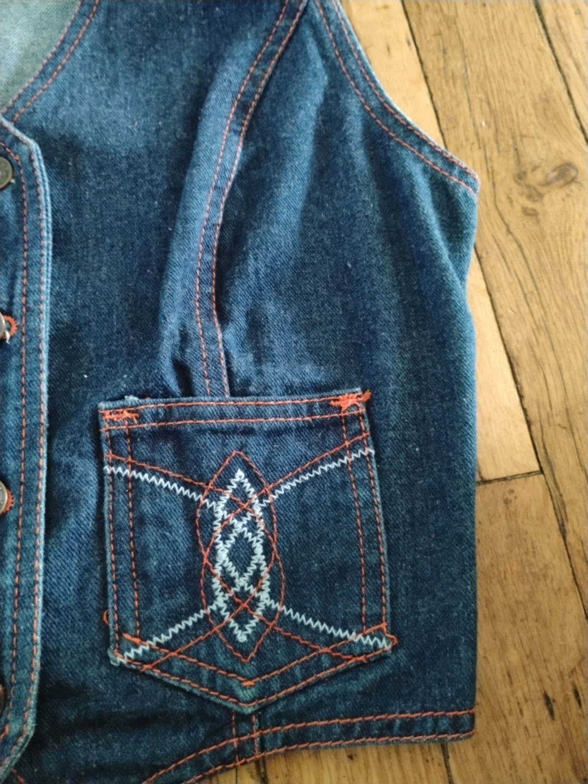 Vintage Super 1970S Joni Blair Of California Dark Denim Vest Set Size 5