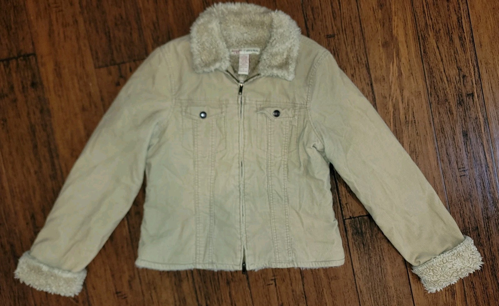 Vintage Y2K Abercrombie & Fitch Corduroy Jacket Womens Large,Tan Sherpa