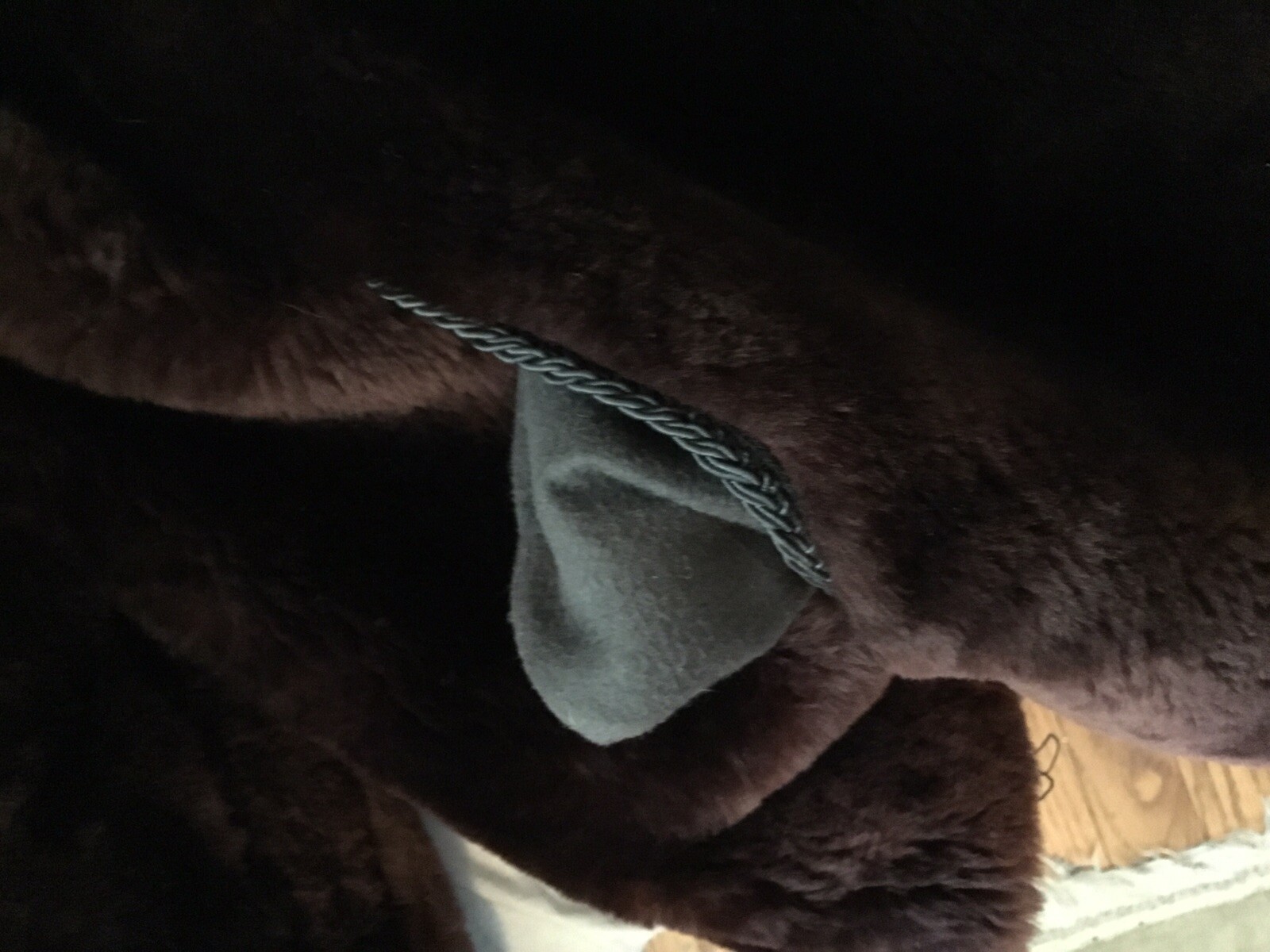 Vintage Mouton Lamb Fur Coat Dark Chocolate Brown Shawl Collar Cuffs Pkts Lined