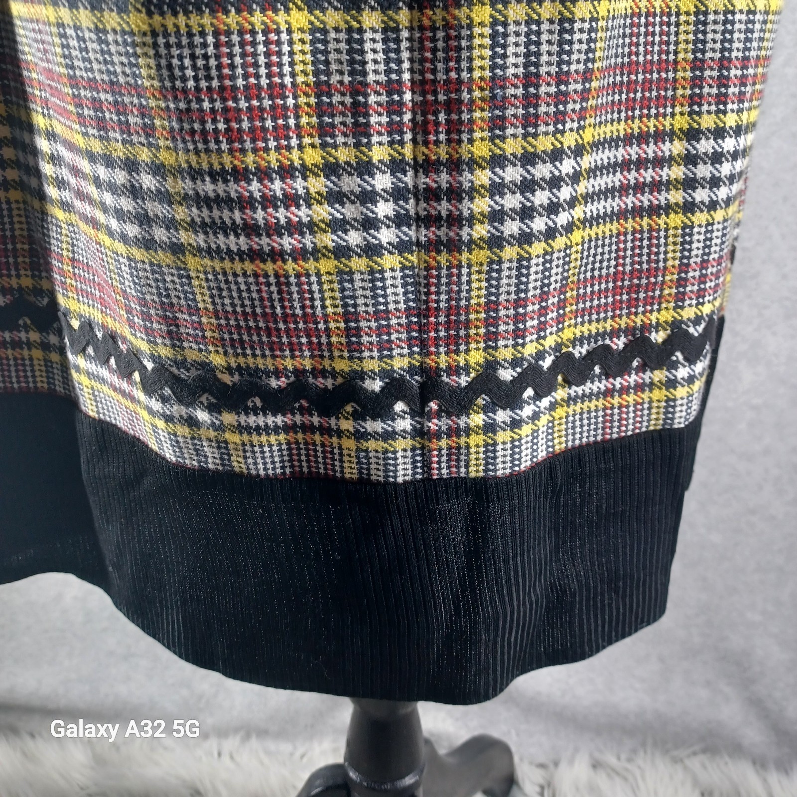 Vintage Mod Plaid Midi Dress Womens Size 14 See Measurements Fashion Rare 1970s