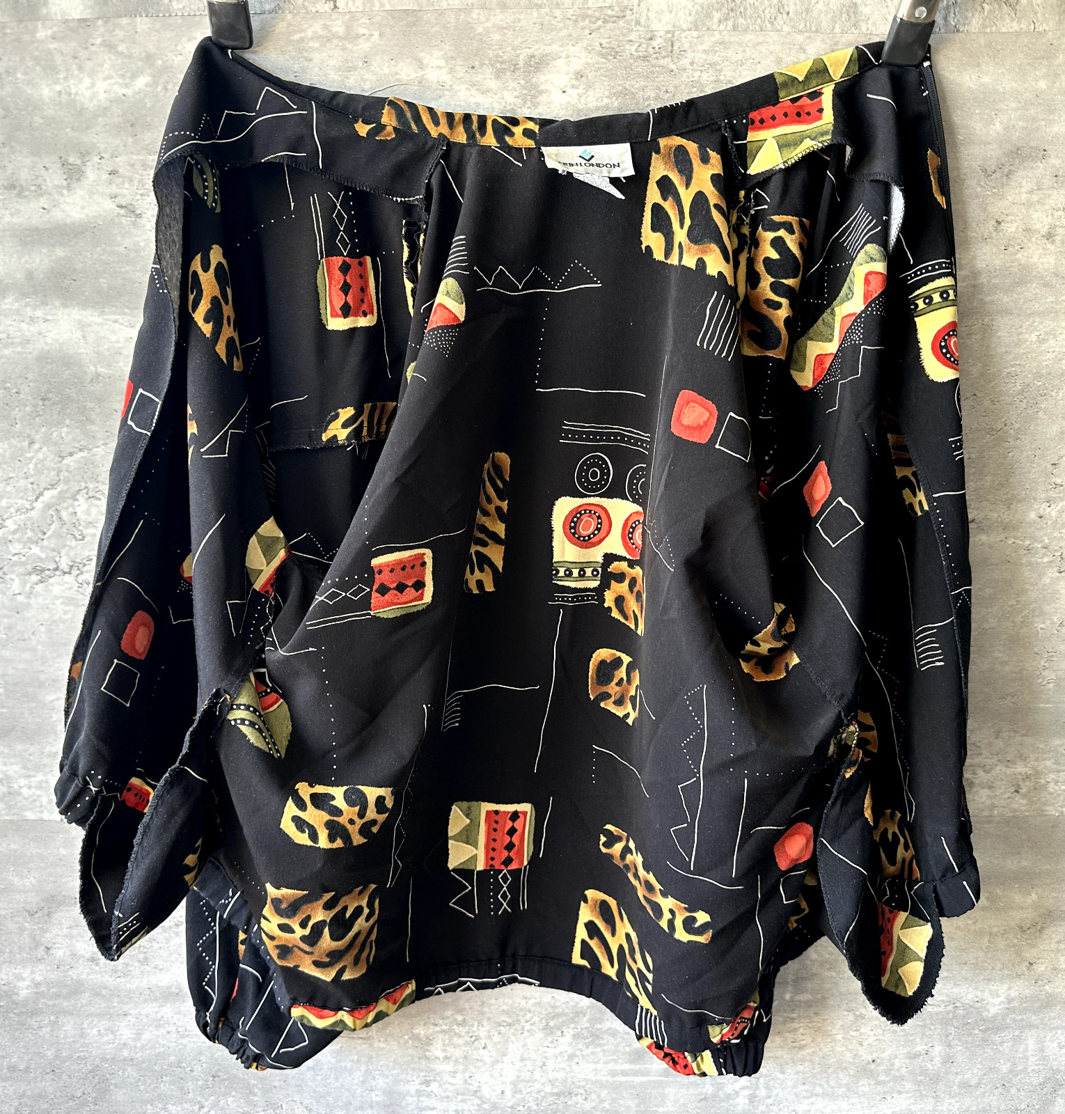 Vintage Erin London Abstract Geometric Jean-Michel Basquiat Style Jacket Size L