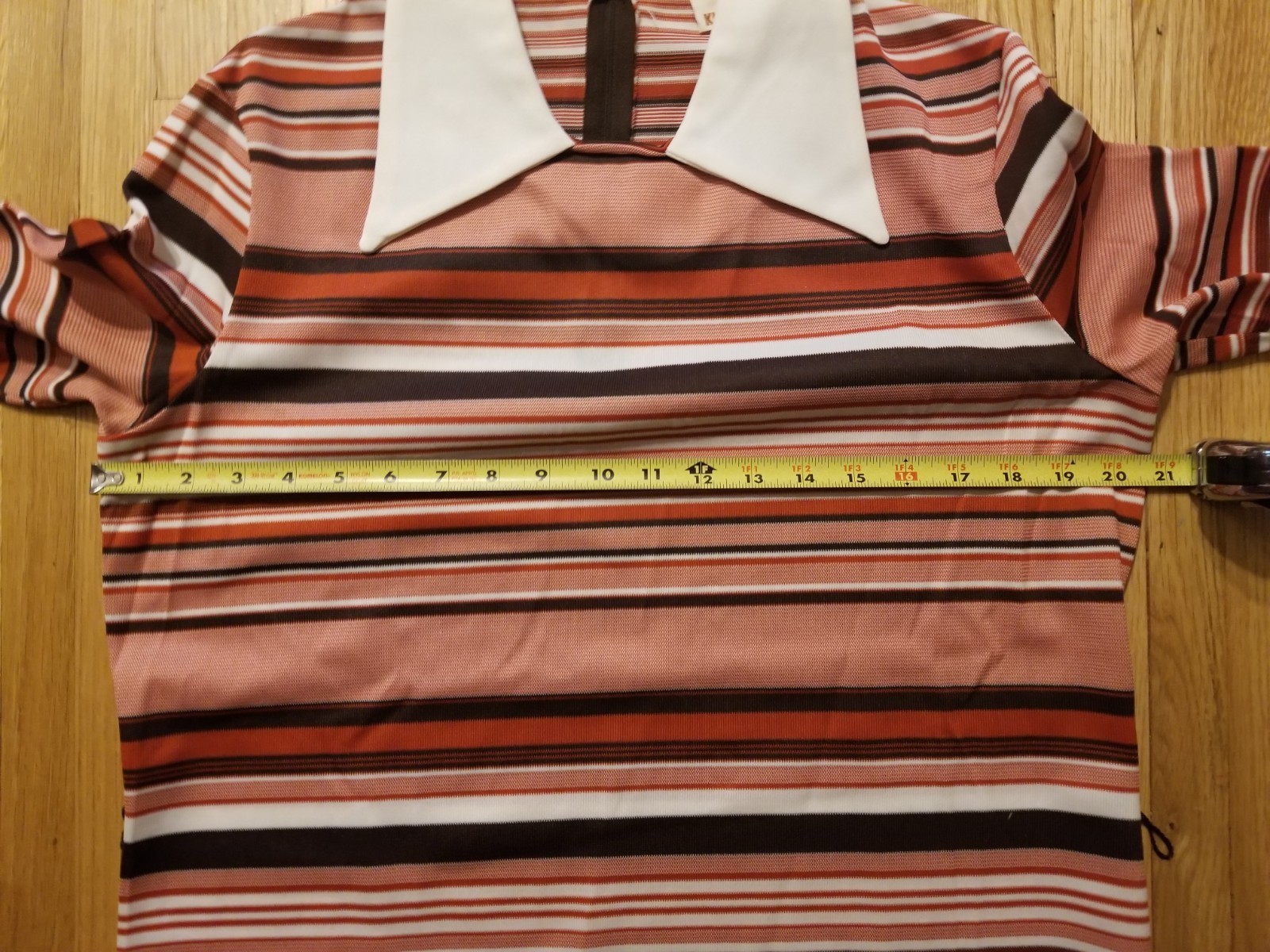 NOS Vintage 1970s KNIT-INS Womens Knit Striped Belted Top & Skirt Set Size 15-16