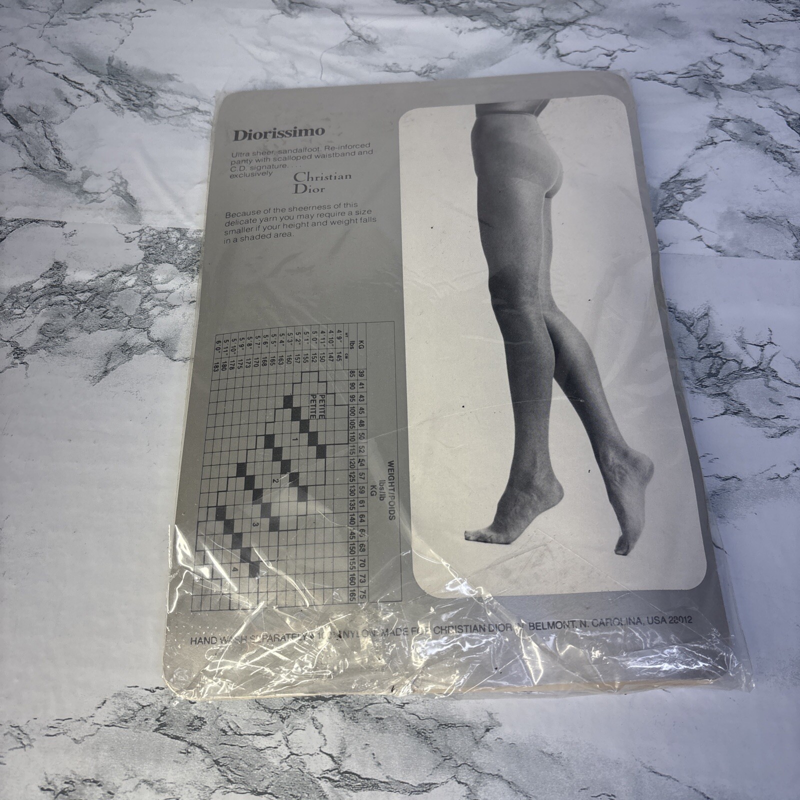 VINTAGE CHRISTIAN DIOR PANTYHOSE SIZE 4 ULTRASHEER DIORISSIMO Flaxen 4443