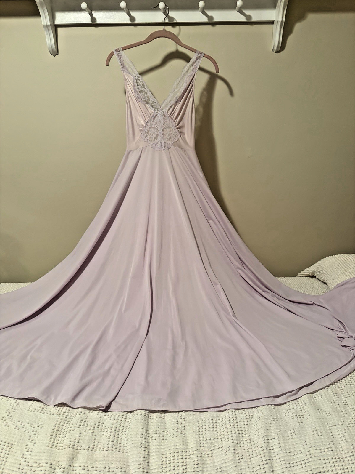 VTG Olga Bodysilk LOT Sz S Negligee & 1 Robe Set Aqua Pale Yellow Lavender -Read
