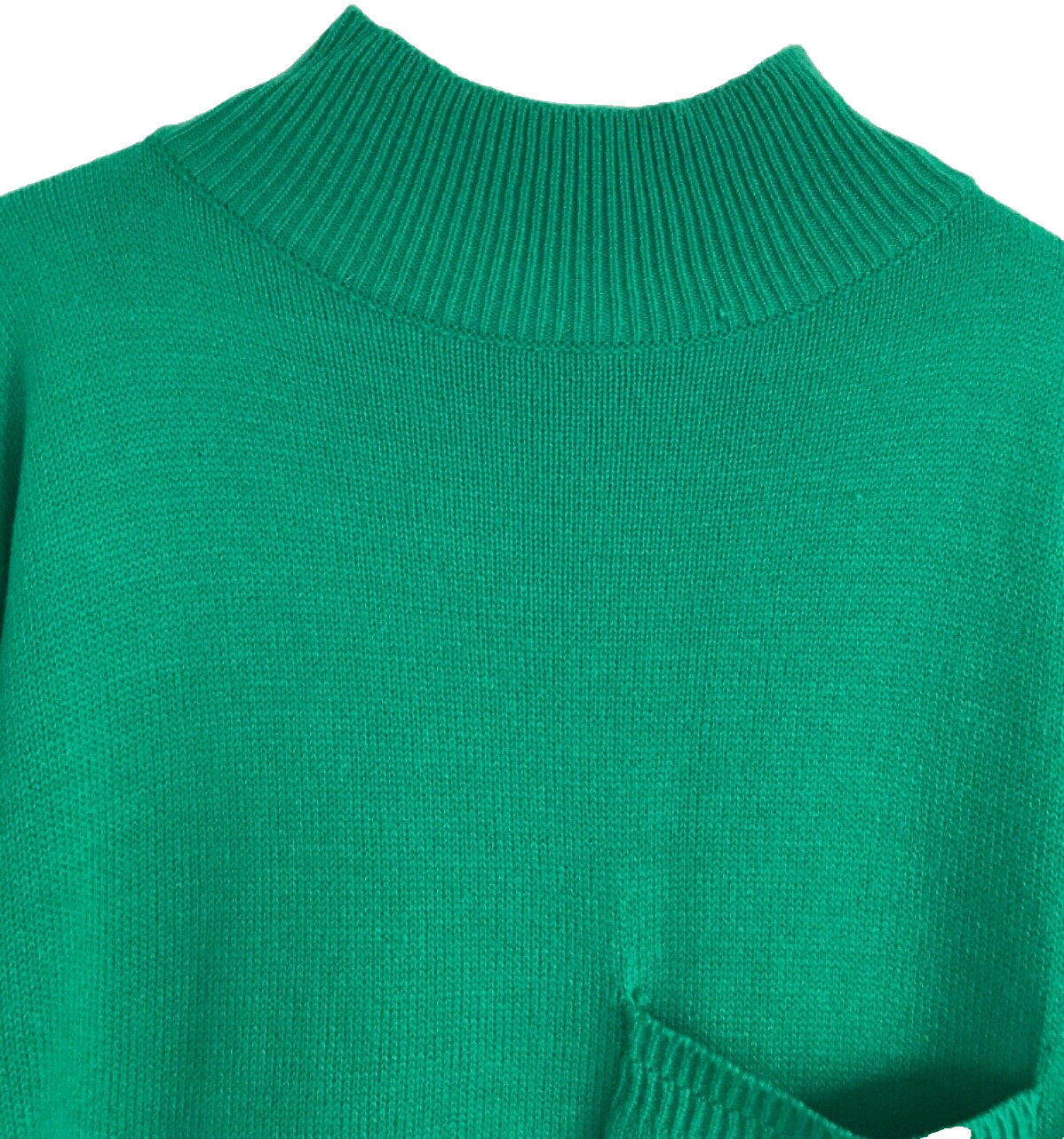 Vintage Green Felted Long Sleeve Dress, Midi Handmade Retro Collar