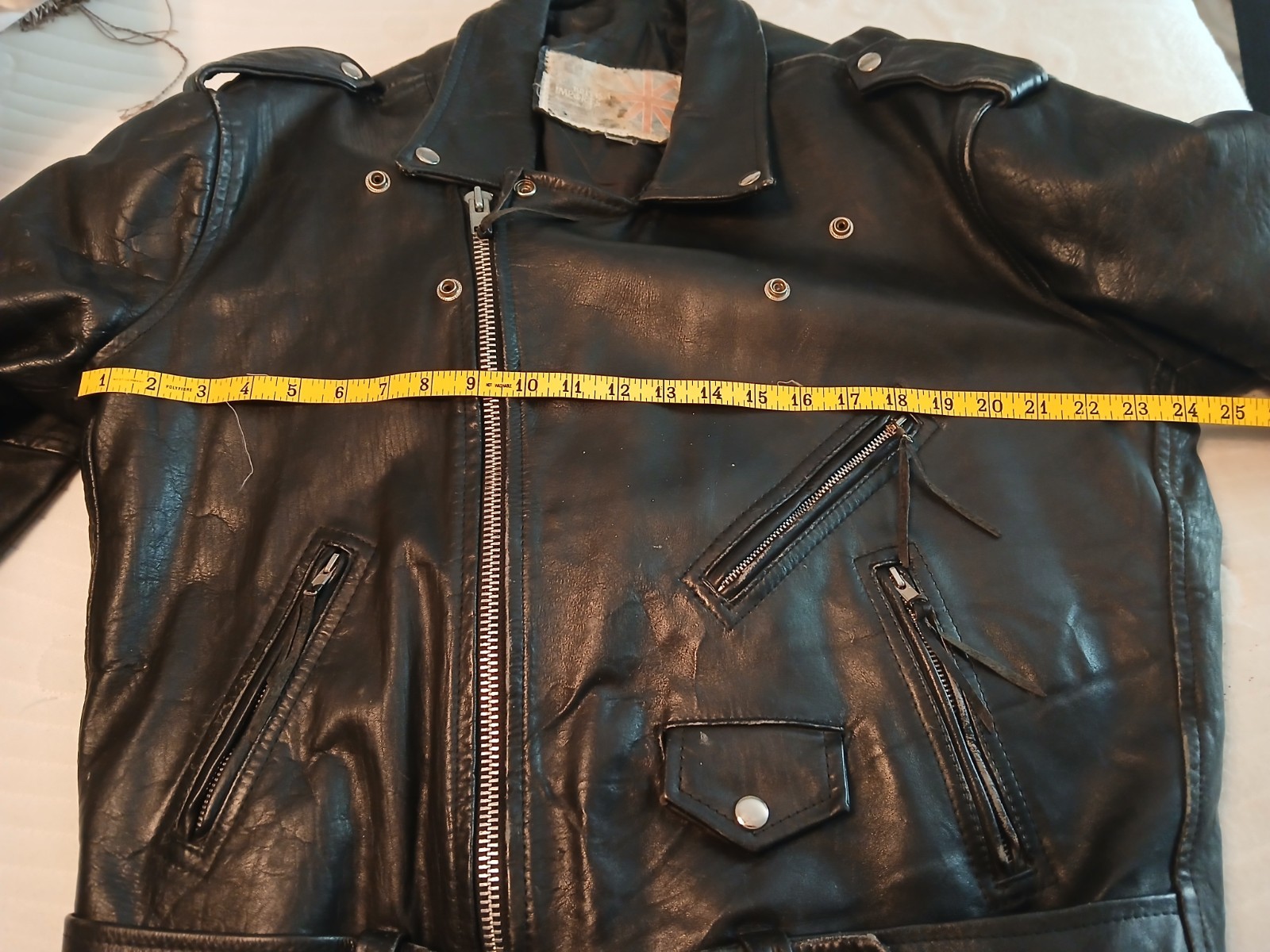 Vtg 1980s Black Leather Motorcycle Jacket* British Imports, Hollywood, Ca*Rare!