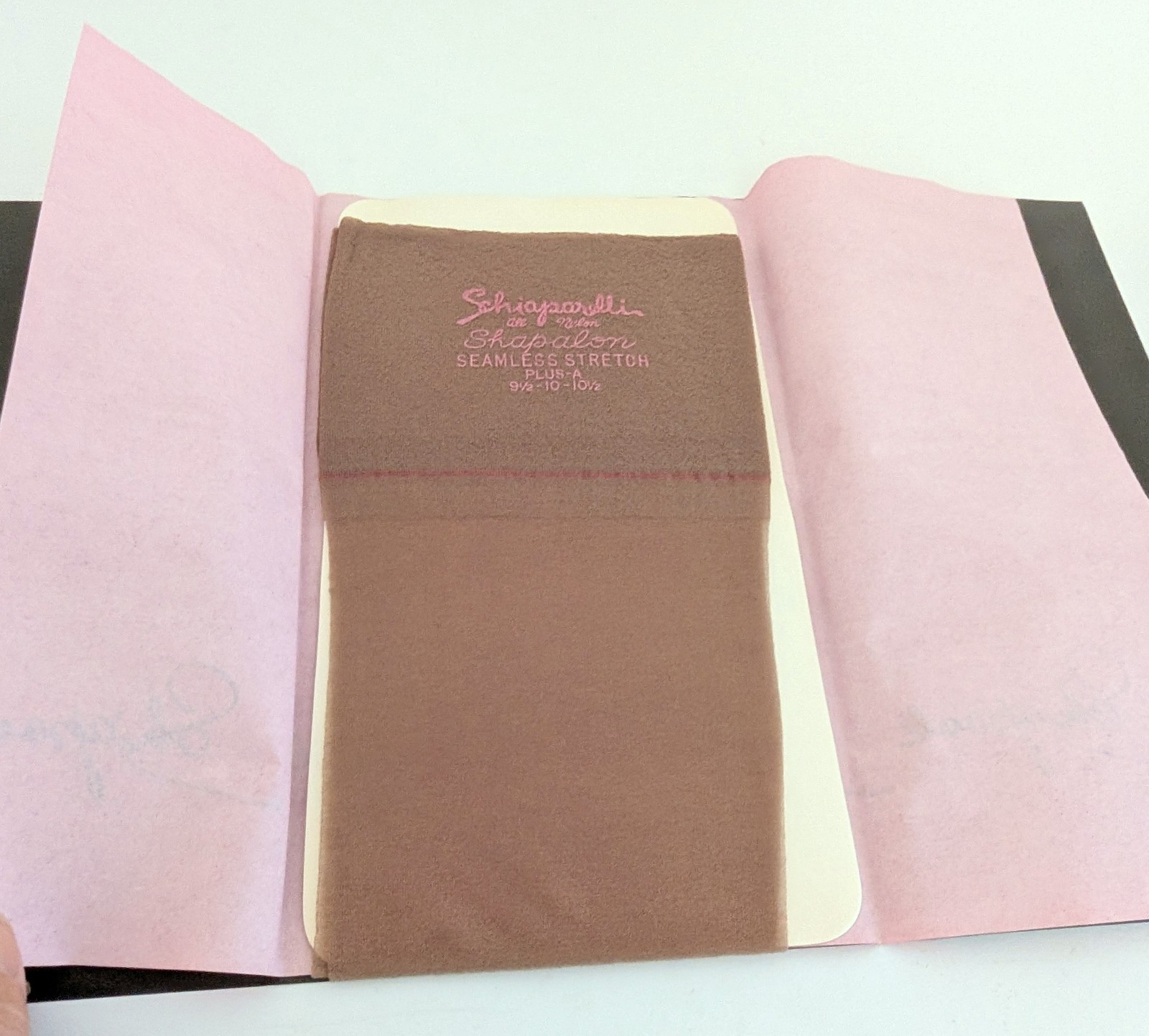 Vintage Schiaparelli Shapalon Seamless Stretch Thigh High 9 1/2-10 1/2 Nylon