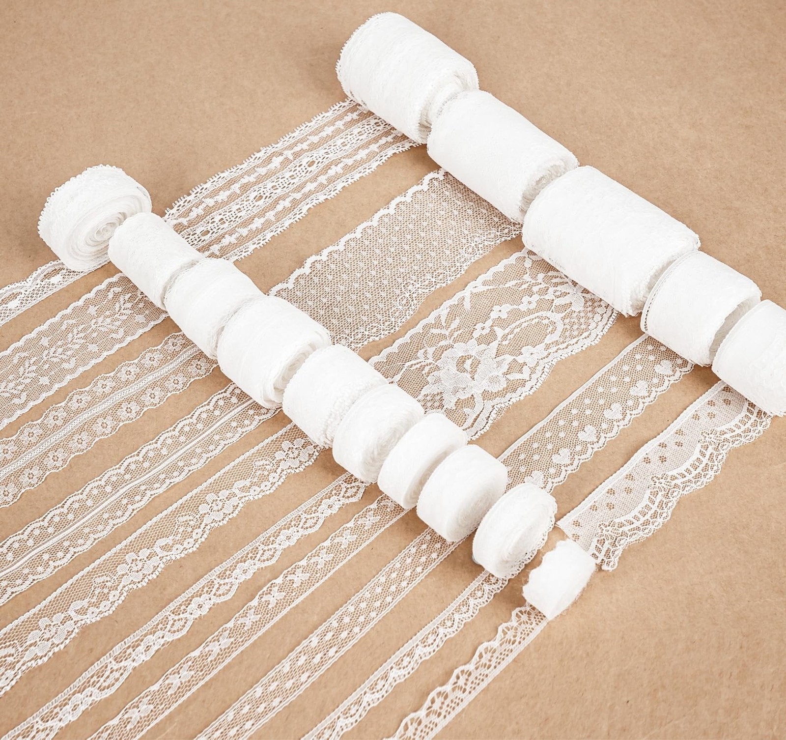 ilauke 82 Yards White Lace Ribbon 15 Rolls Vintage Lace Trims | Lace with Ass…