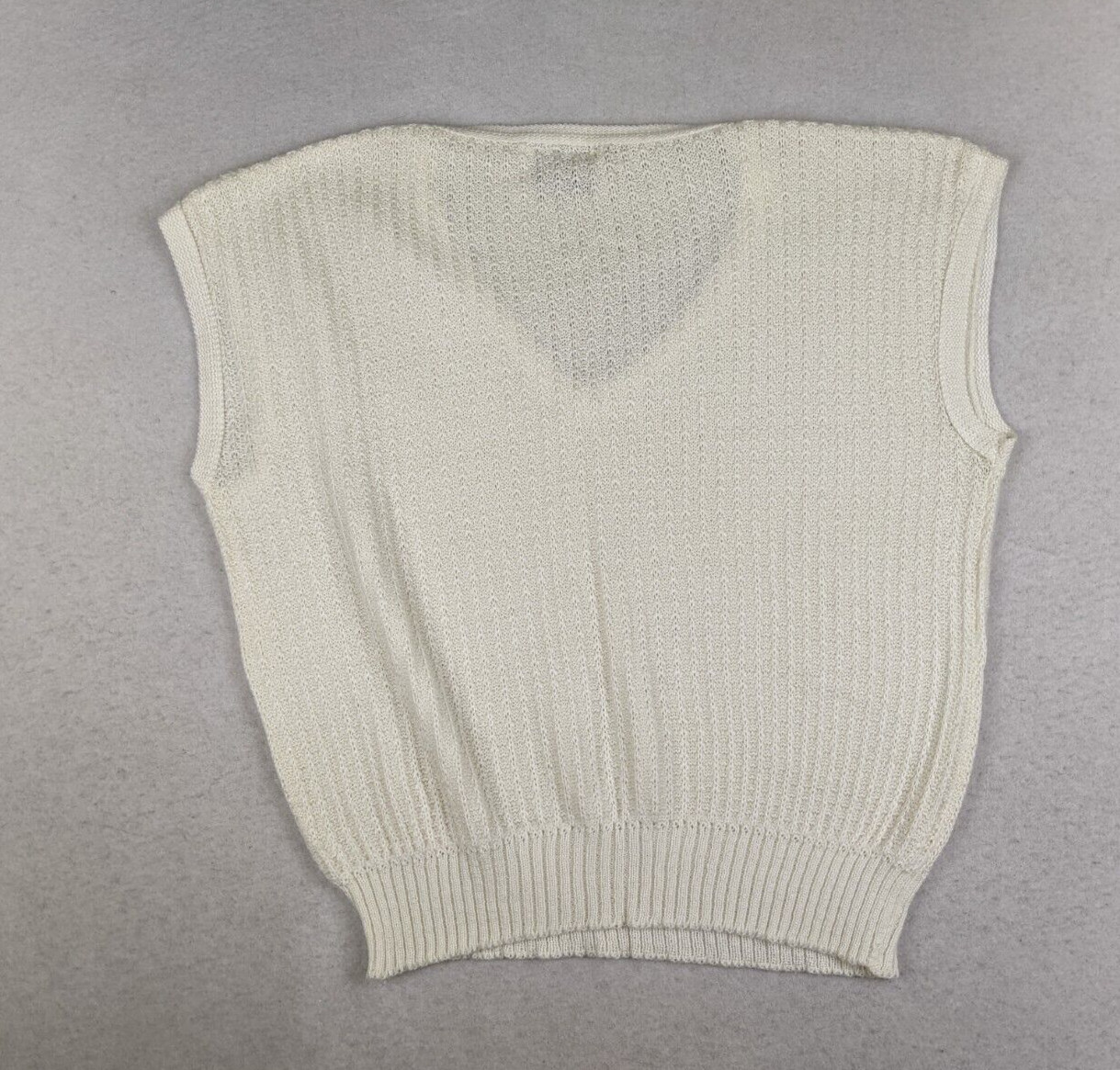 Herald House Women’s Sweater Vest Size Large Vintage Ivory Lightweight