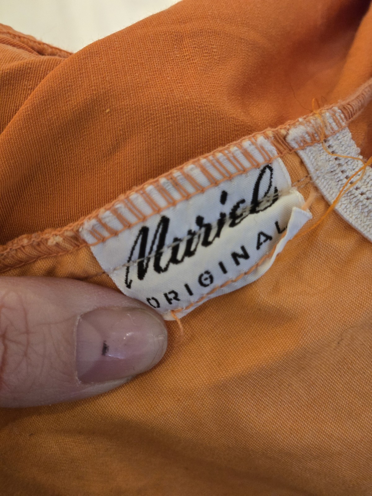 Vtg 1950s Muriel Original Swim and Sun Fashions Tangerine Orange Pinup Swimsuit