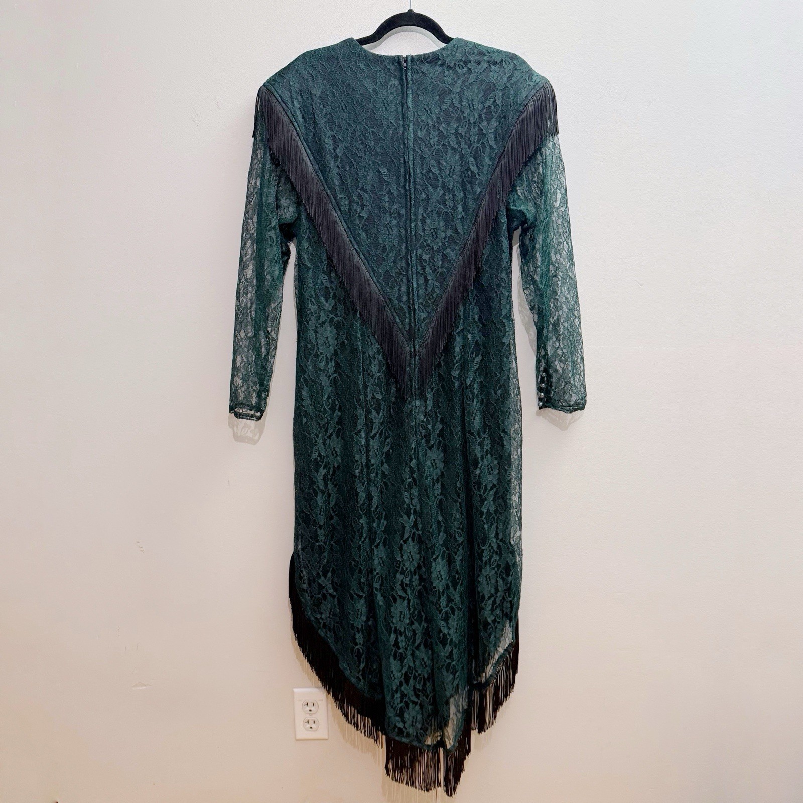 Vintage Western Collection Lace Fringe Retro Western Rodeo Cowgirl Maxi Dress 18