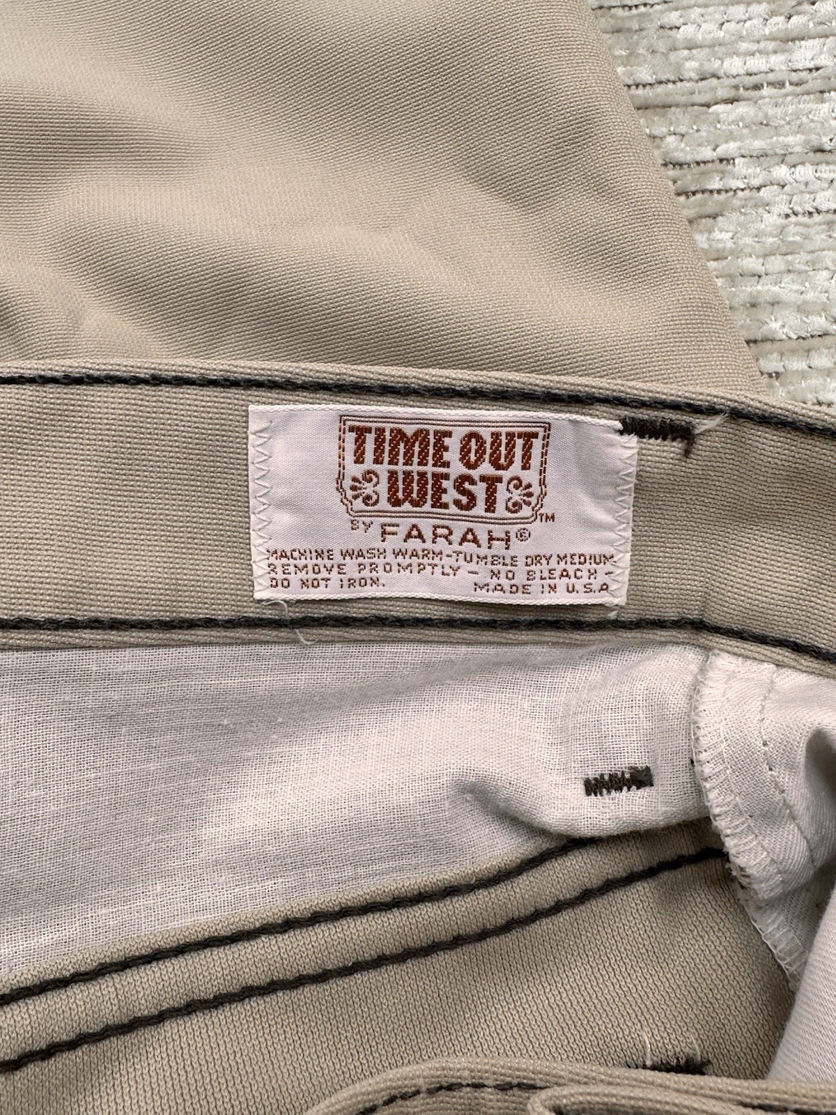 Vintage Time Out West 70’s Polyester Disco Era Pants By Farah Size 38×31.5