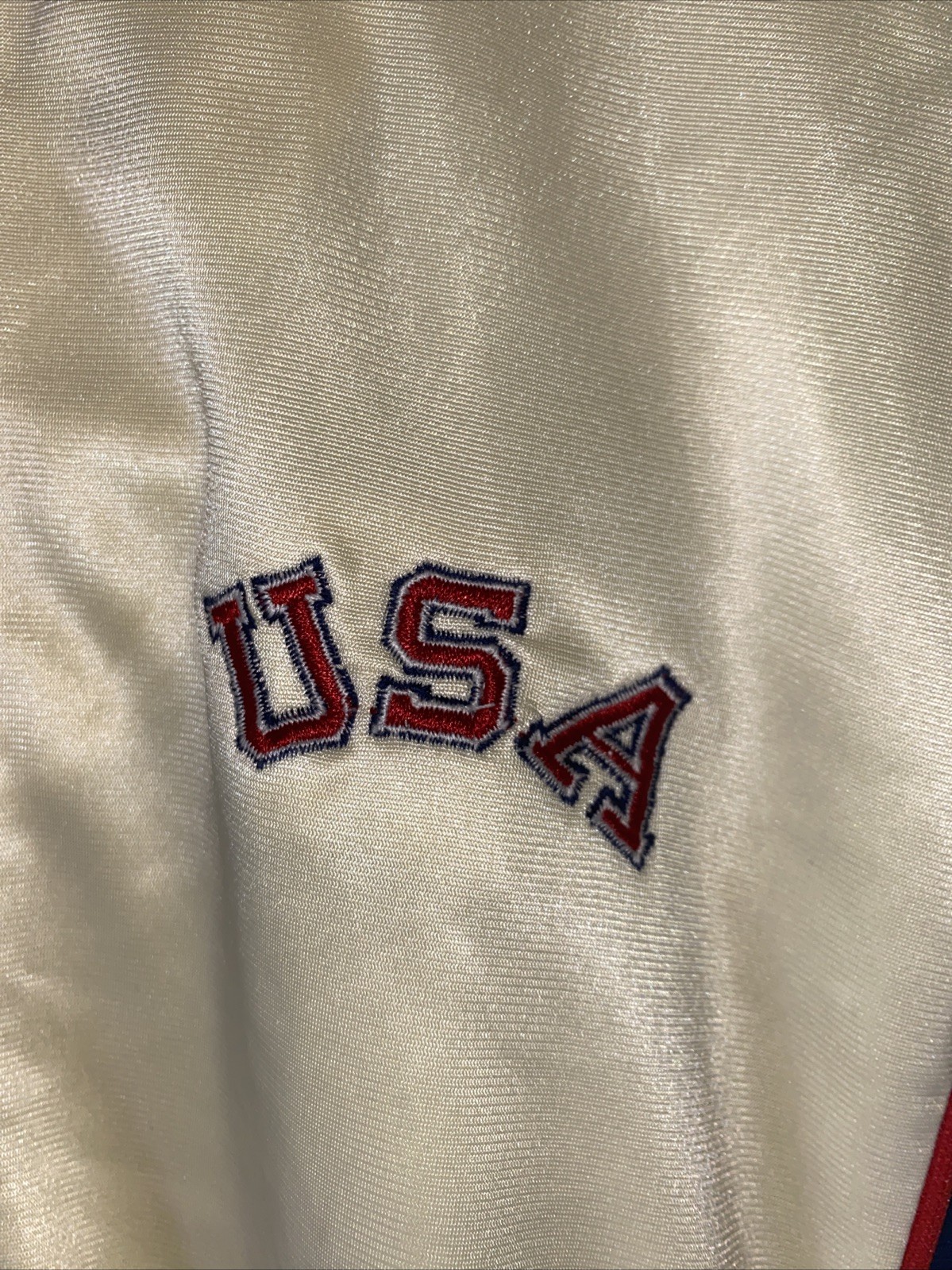 VTG 70’s Zwickel USA Olympics, Warm up track jacket full zip Cream Color