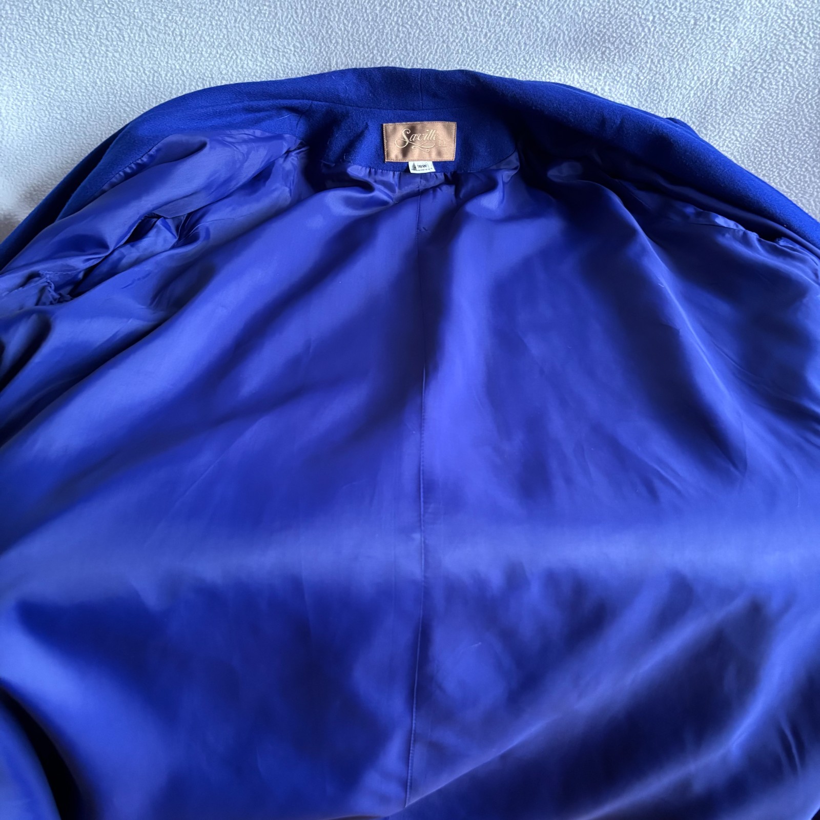 Vintage 1980s Saville II Blue Wool Swing Coat 16W