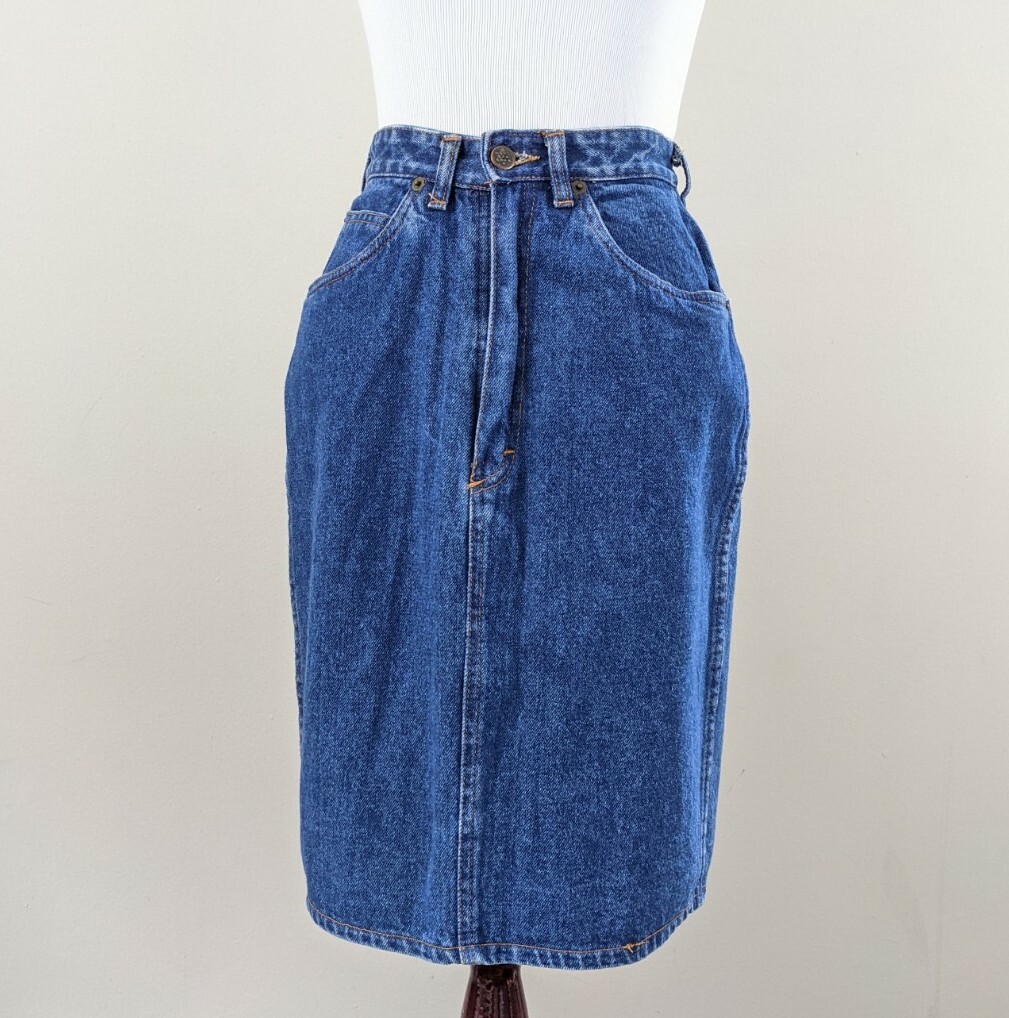 Vintage Denim Wiggle Skirt Made In Morocco 80s Jean Pencil Skirt western pinup