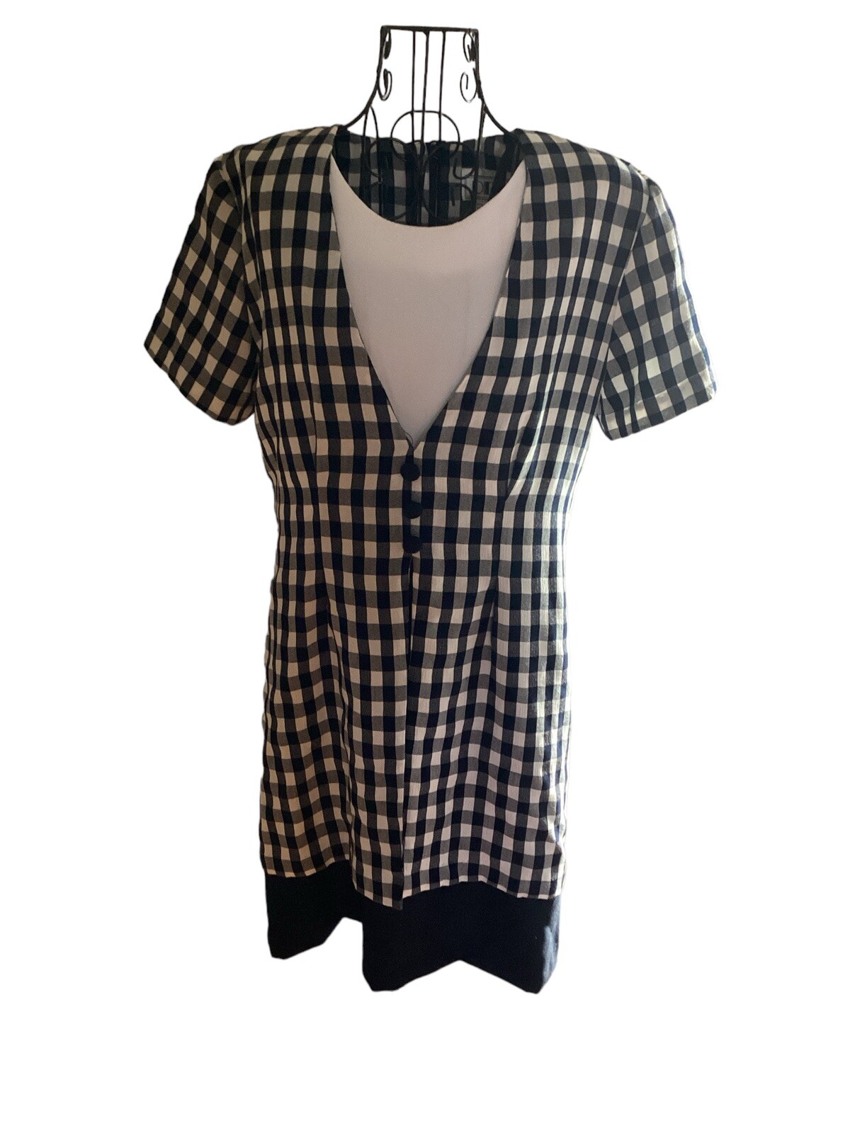 DBY Women’s Vintage 80’s Dress Size 13 Gingham Plaid Tie Back