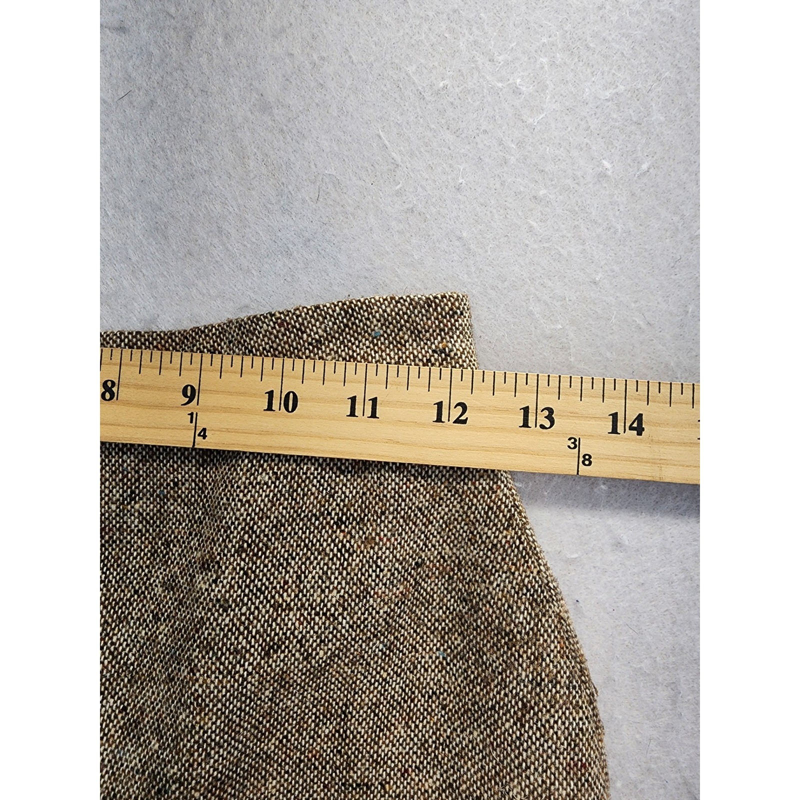 Vintage Brown Tweed Wool Blend Pencil Skirt Size 24″