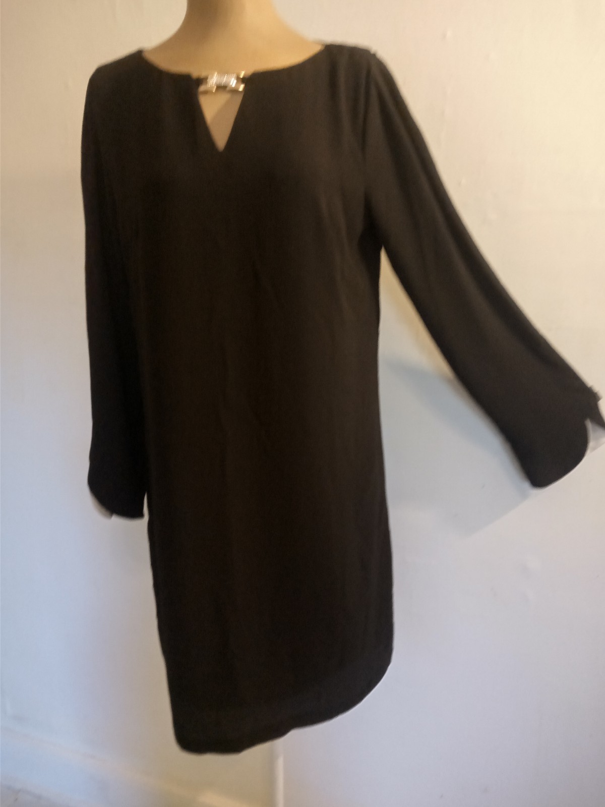 Vintage AGB Black Long Sleeve Dress Eight