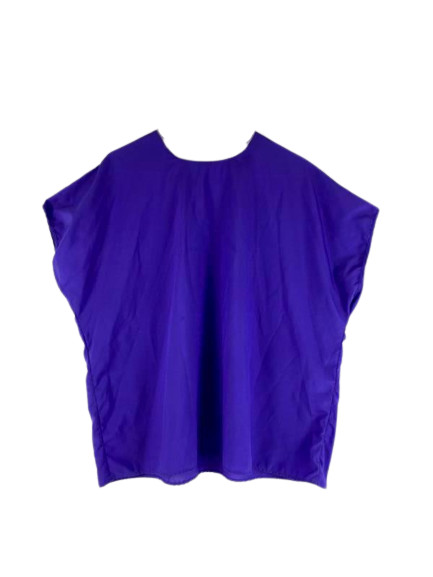 Vintage Orare Women’s 2X Purple Blouse Short Sleeve USA Made 100% Polyester