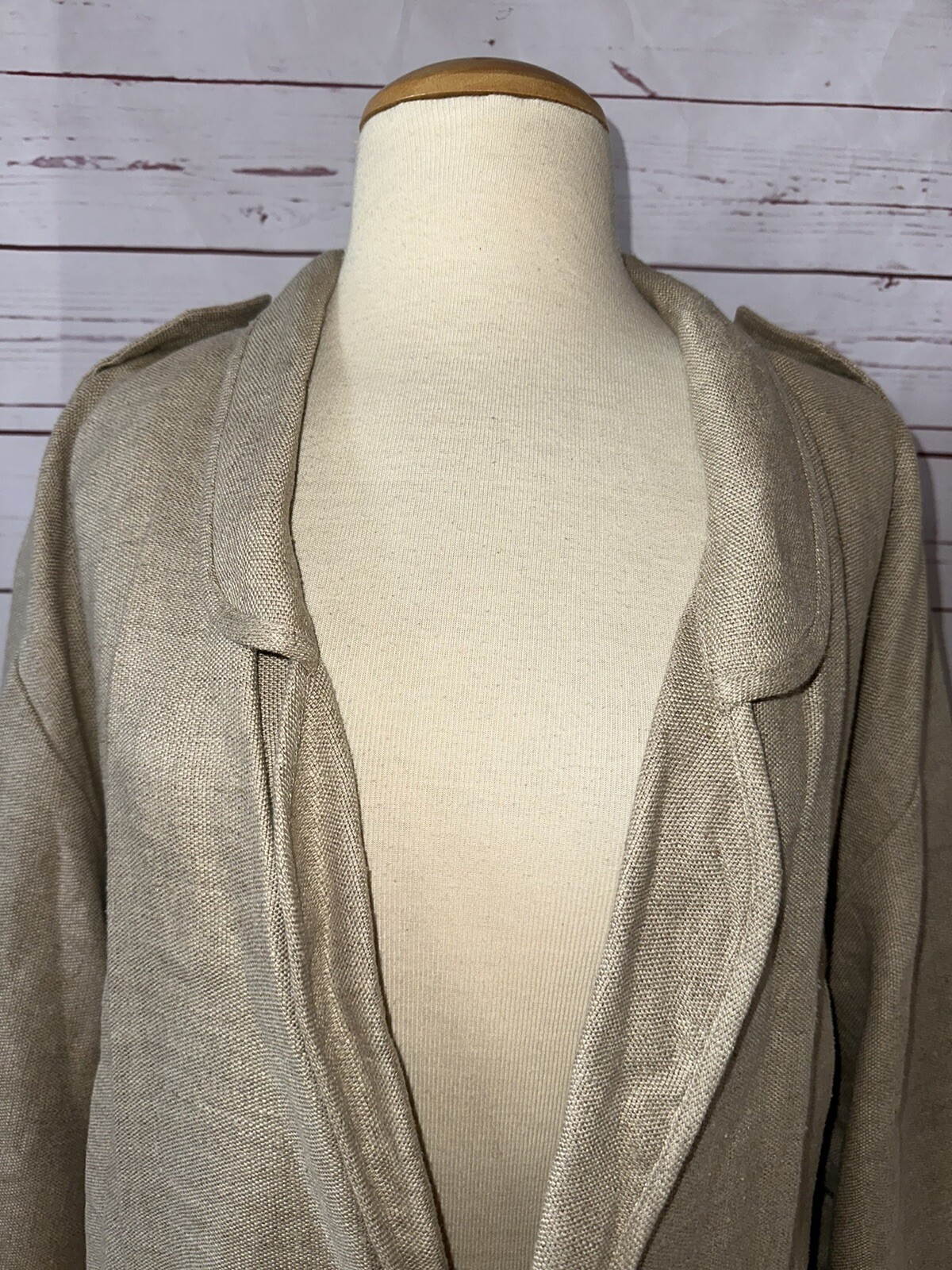 Vintage AMEN WARDY Made In France Size 42 Khaki Tan Knit Jacket 70s 80s Retro