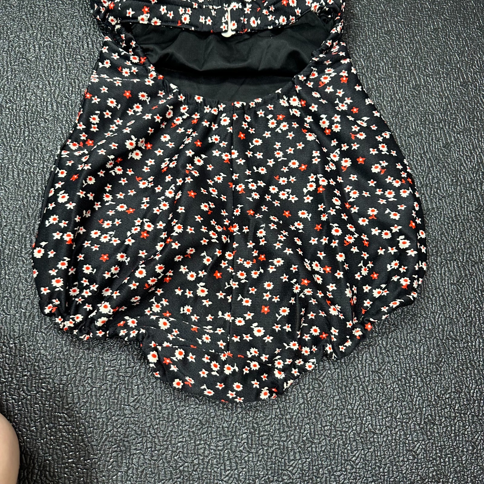 VTG 60s 50s Pinup One Piece Swimsuit Womens Floral Bombshell Halter Bullet S/M