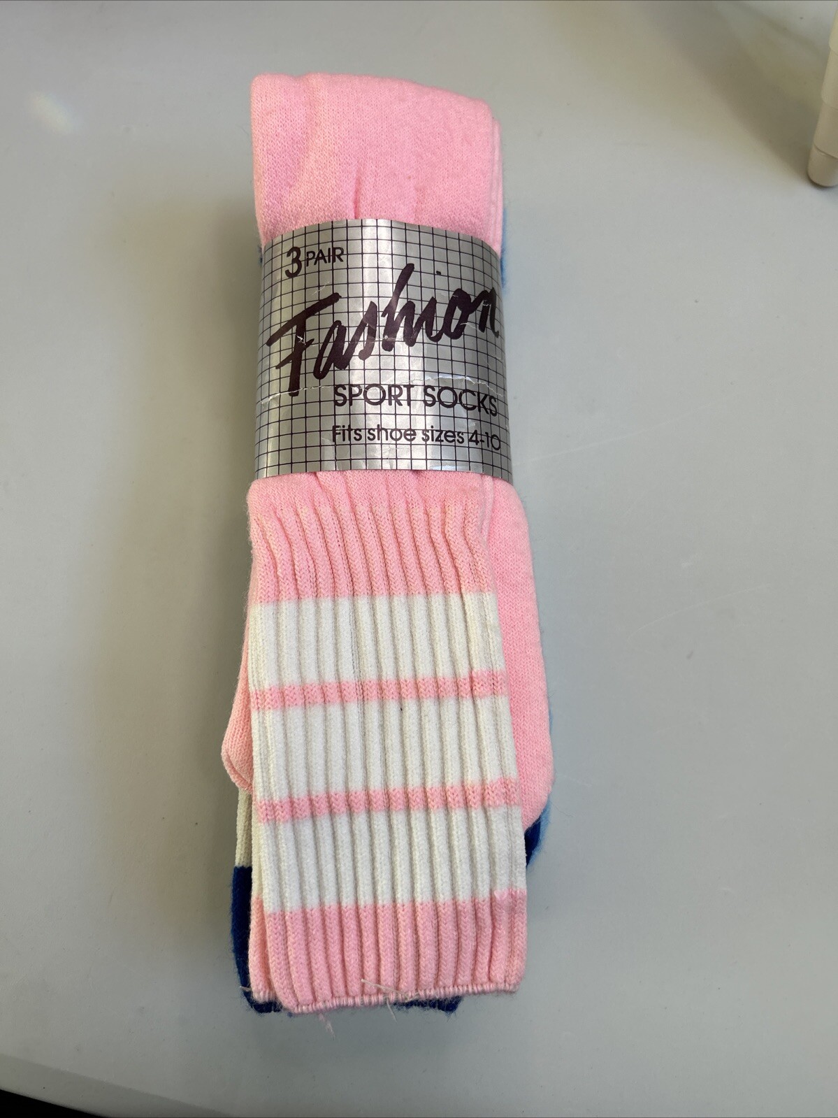 3 Pack VTG Fashion Sport Socks Multi- Color Acrylic Nylon 80s 9-11 Made USA 90s.
