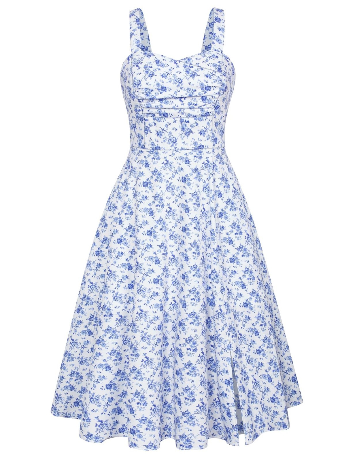 Belle Poque Women’s Vintage 1950s Dress 2026 Summer Sleeveless Flowy Ruched M…