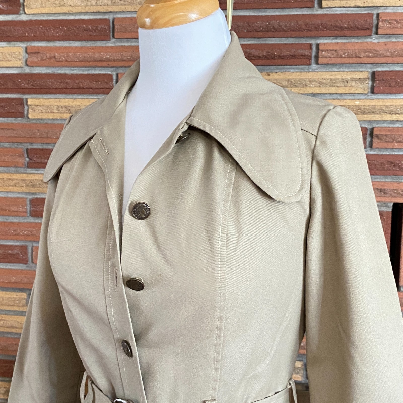 Womens 1970s Spring Jacket Tan Size XS