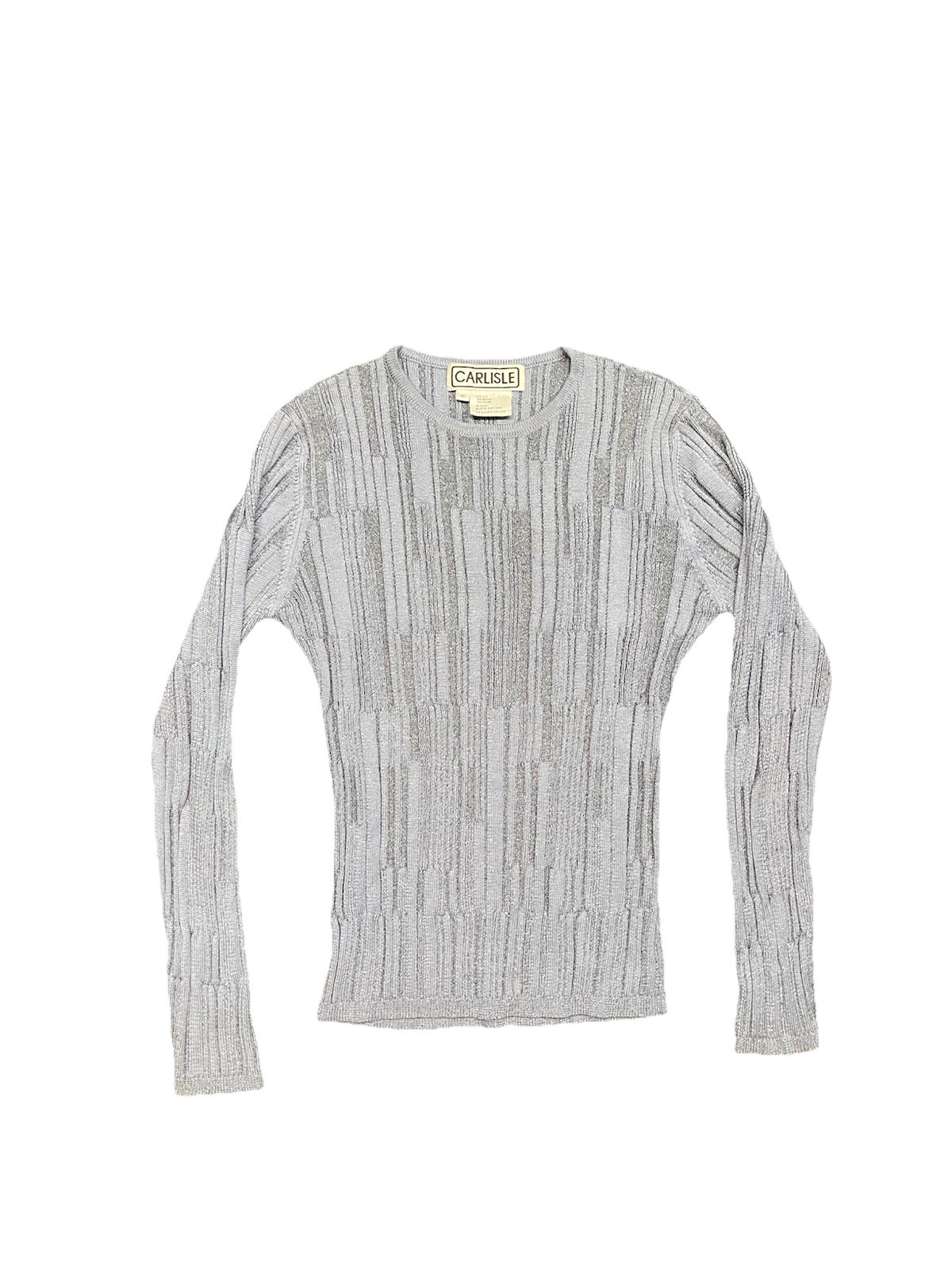 VTG Carlisle Women’s Long Sleeve Blue Silk Blend Sweater Bling Size Med RJ4