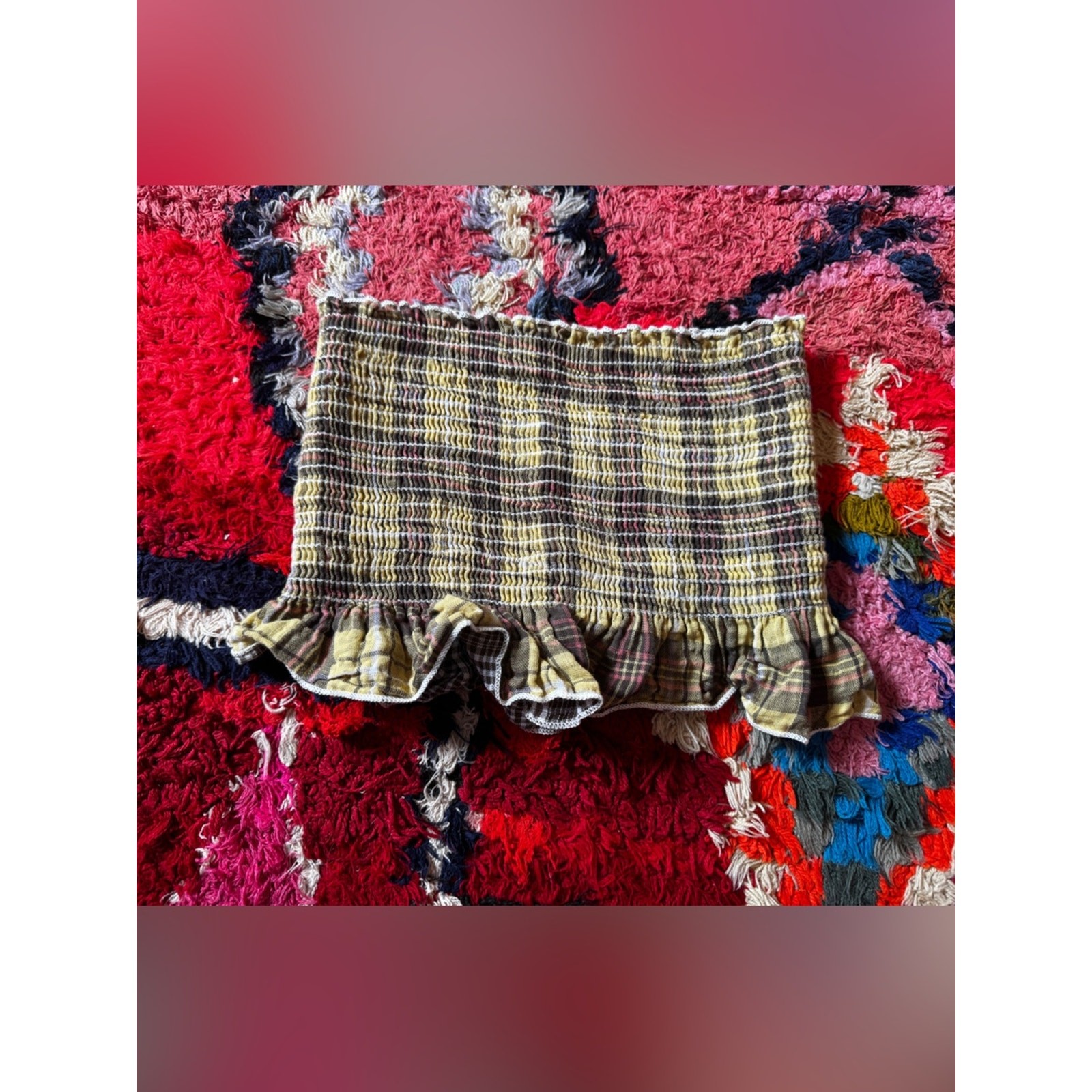 Y2K does 70s Plaid Tube Top