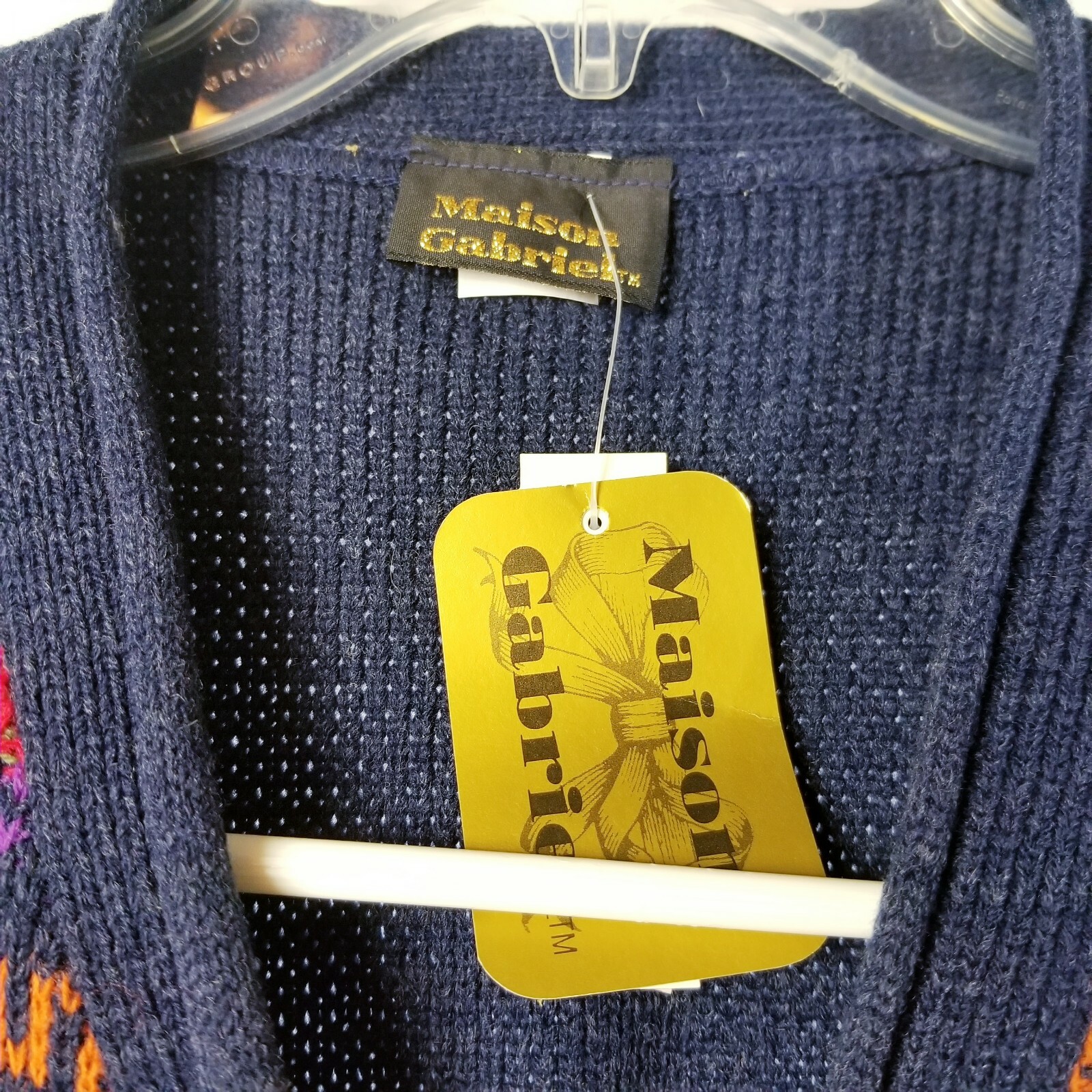 Vtg 80s Maison Gabriel Sweater Vest Large Multicolor Festival Academia Preppy