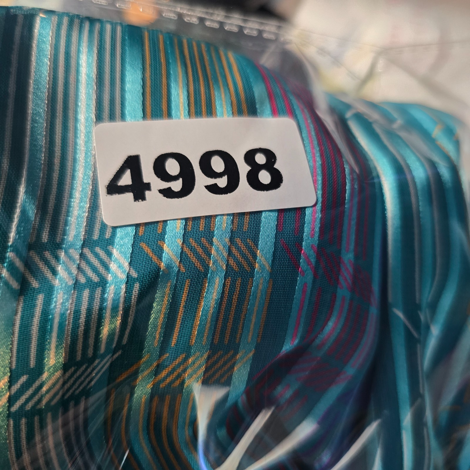 Vintage 80s Marinette Dress 14 Mock Neck Smocked Long Puffy Sleeve Sheer Striped