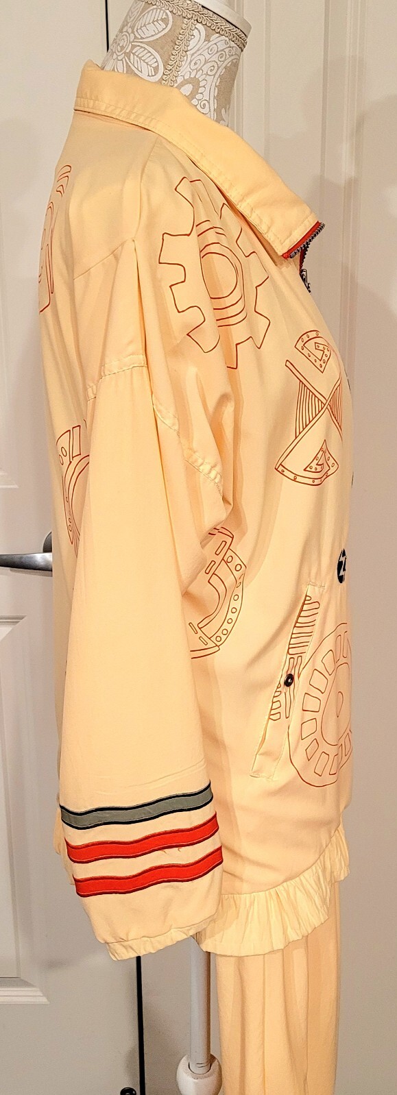 IXSPA By Jamie Sadock Vintage Organza Poly Tracksuit 1990’s Geometric Shapes Lg