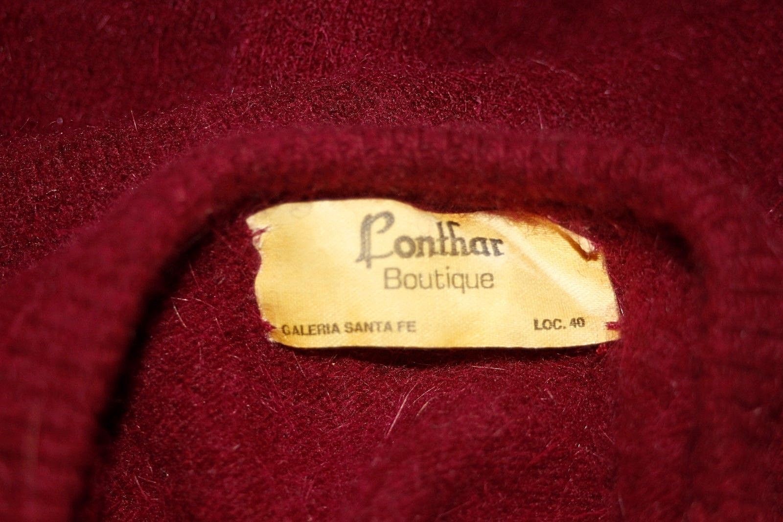 LONTHAR VINTAGE Angora Sweater Chinchilla Appliqués Work of Art Sz L/XL *VG-EXC
