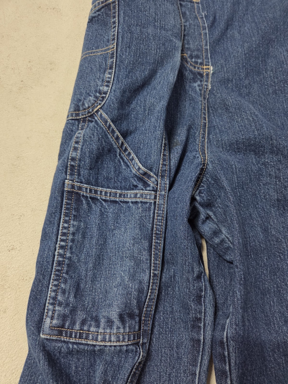VTG 90s No Excuses Womens Size XL Denim Blue Jean Bib Overalls Cargo Carpenter