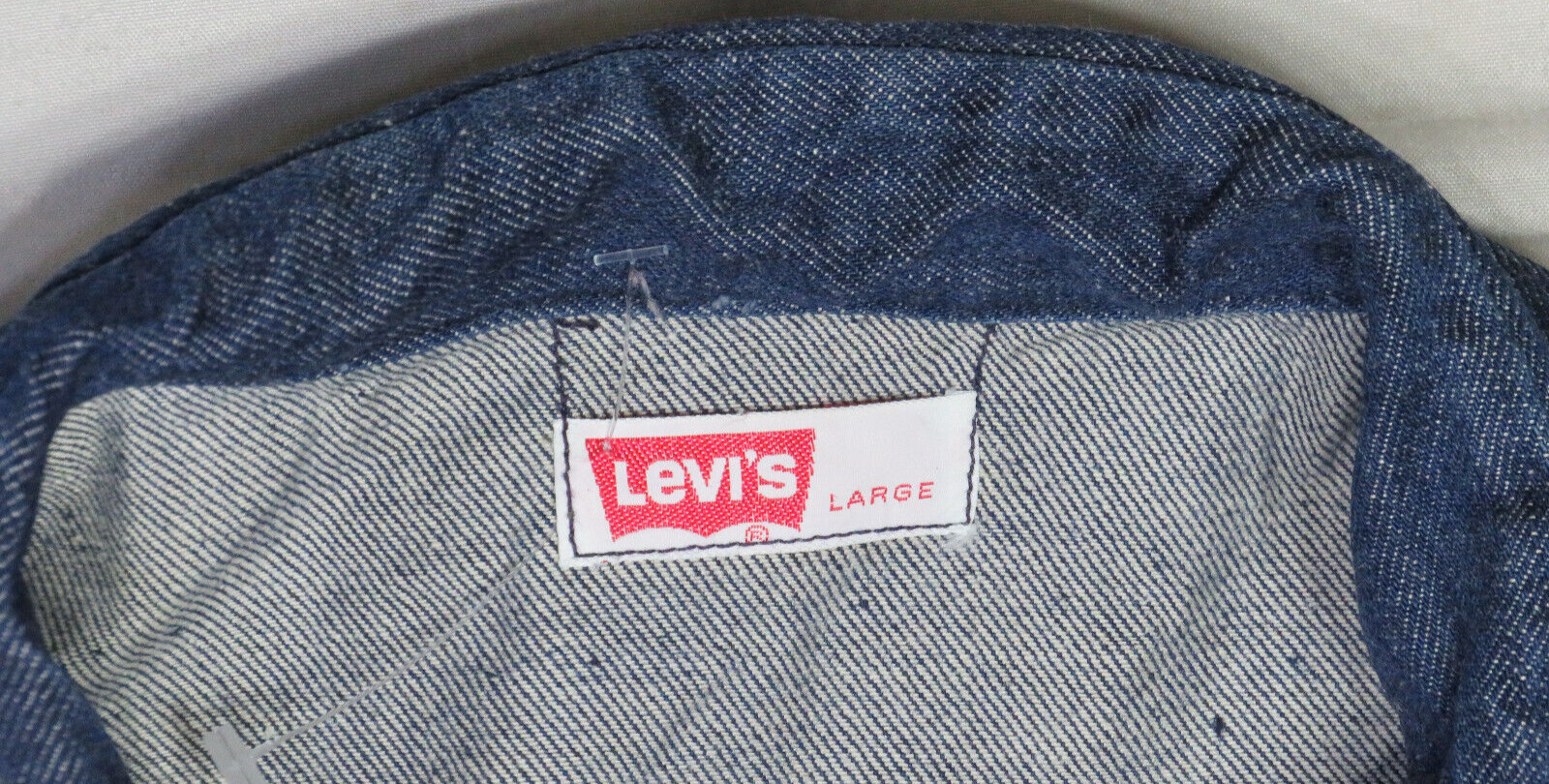 LEVIS WOMENS BLUE JEAN DENIM JACKET LARGE BIG E VINTAGE 100% COTTON EPAULET