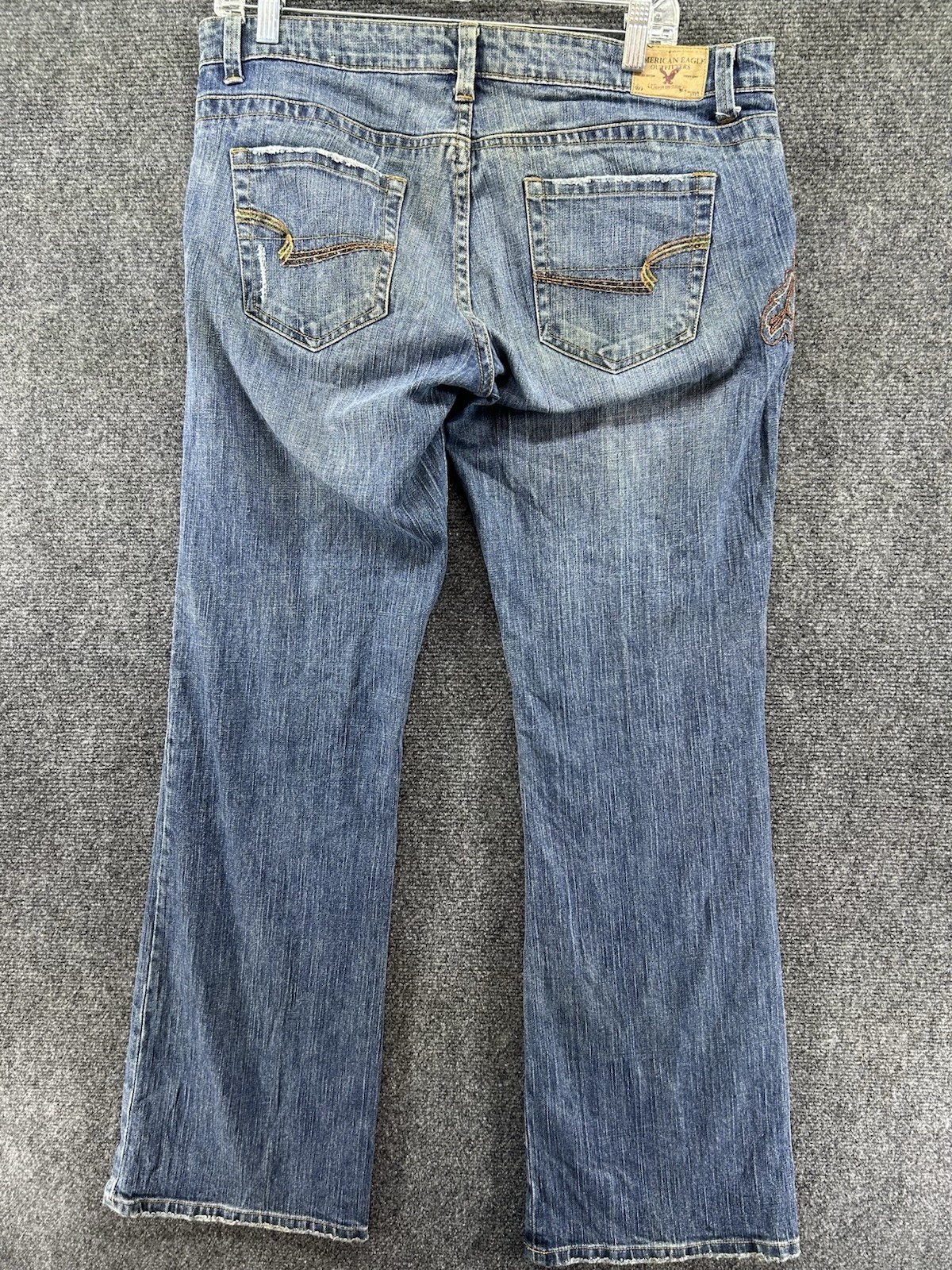 VTG American Eagle Jeans Womens 12 Reg Stretch Boot Denim Embroidered Sequin 90s
