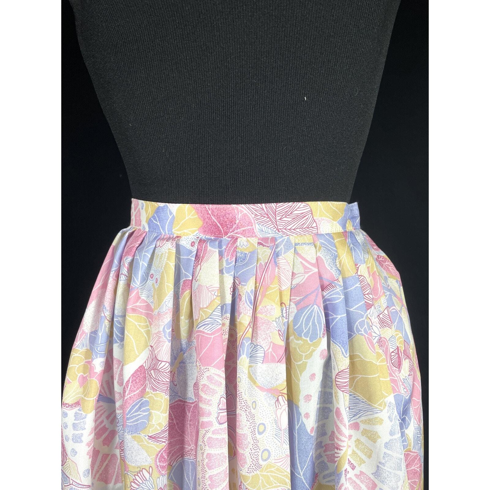 vintage mid century pastel floral and butterfly skirt Tailored by Handmacher,