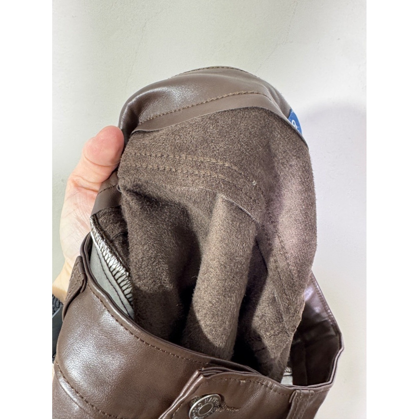 Old Navy Brown High Rise Boot-Cut Faux Leather Pants Sz 12 Tall Y2K Chic Fall